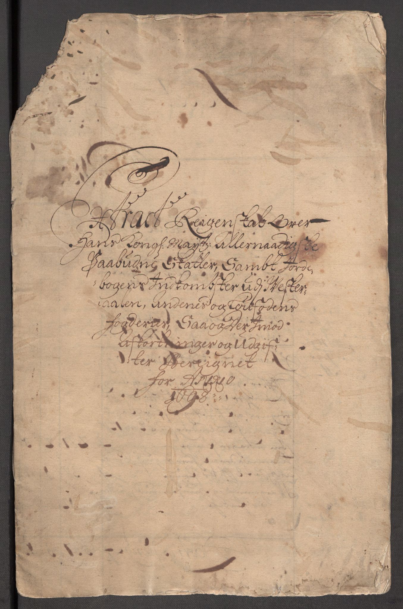 Rentekammeret inntil 1814, Reviderte regnskaper, Fogderegnskap, AV/RA-EA-4092/R67/L4678: Fogderegnskap Vesterålen, Andenes og Lofoten, 1696-1708, p. 187