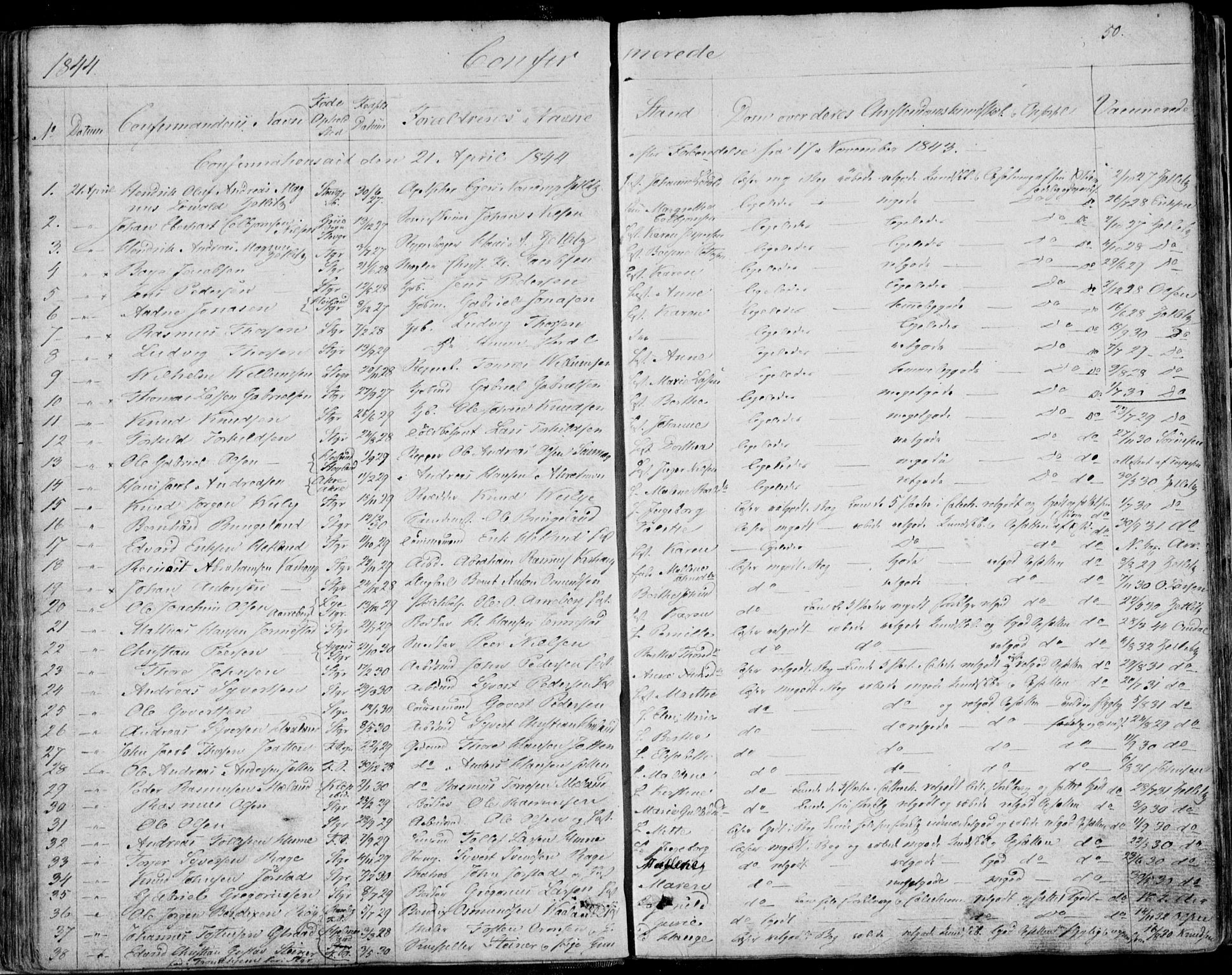 Domkirken sokneprestkontor, AV/SAST-A-101812/001/30/30BA/L0013: Parish register (official) no. A 12, 1823-1861, p. 50