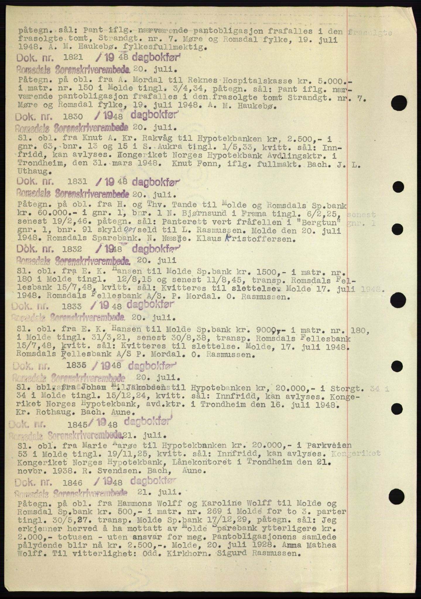 Romsdal sorenskriveri, AV/SAT-A-4149/1/2/2C: Mortgage book no. C1b, 1946-1949, Deed date: 20.07.1948