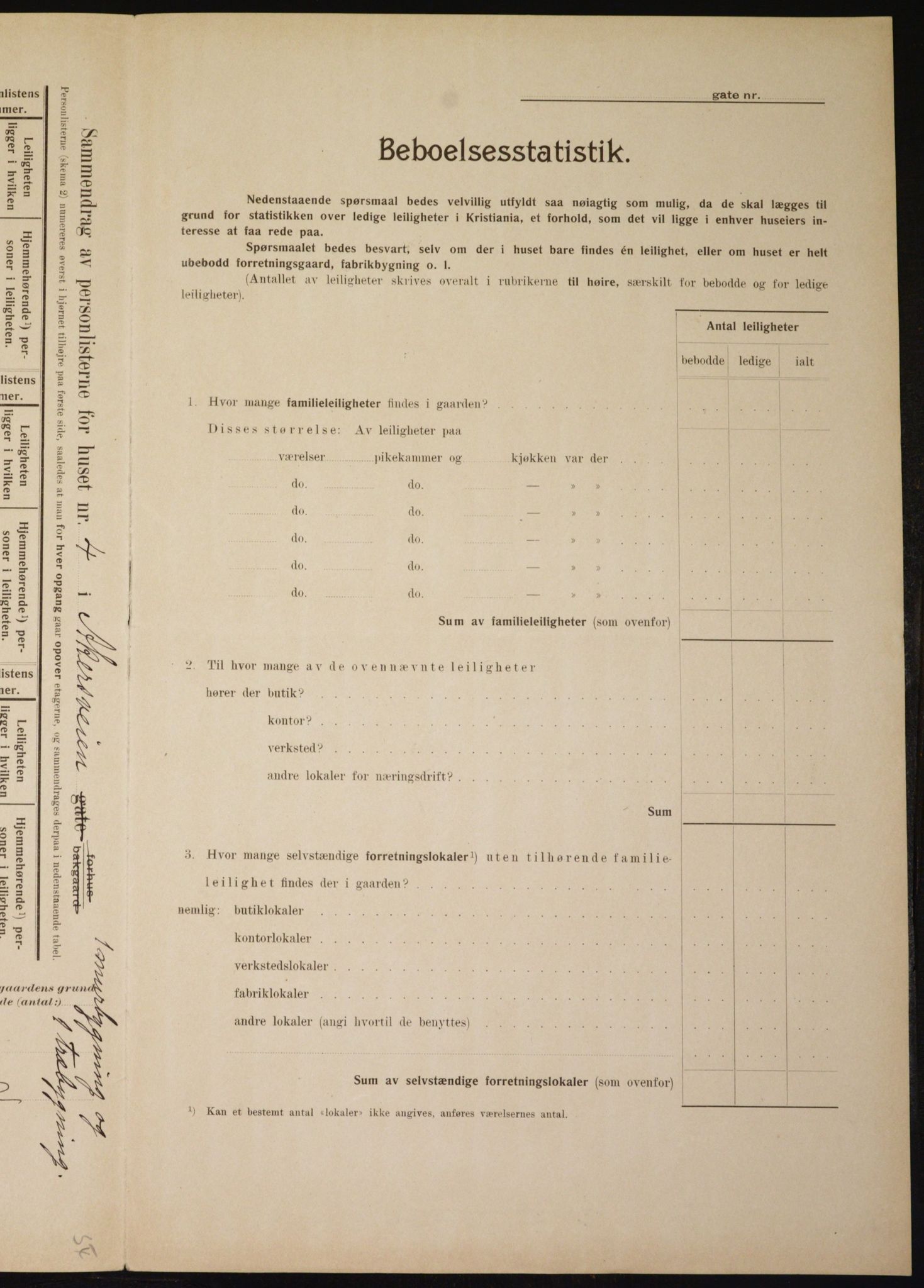 OBA, Municipal Census 1910 for Kristiania, 1910, p. 757