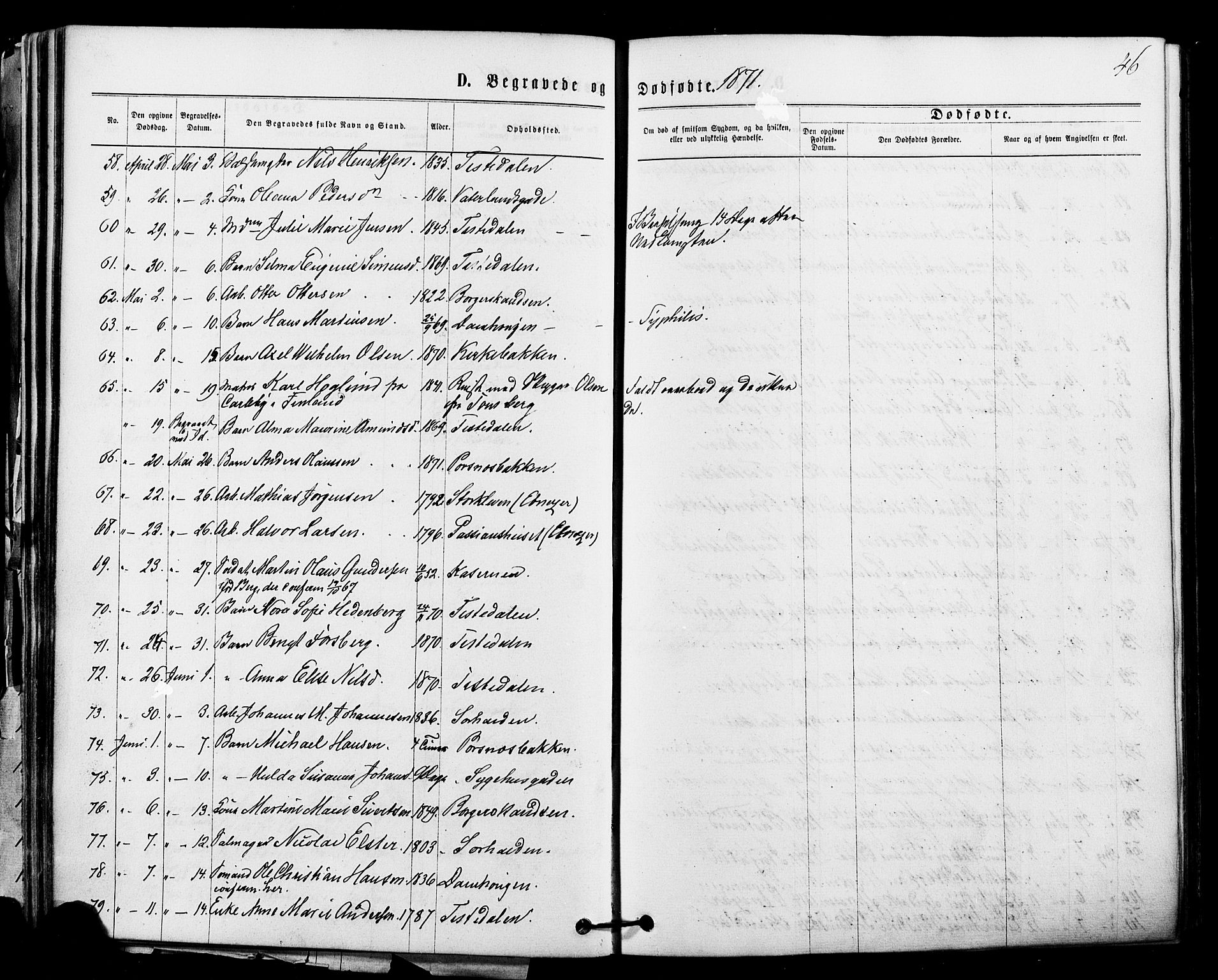 Halden prestekontor Kirkebøker, AV/SAO-A-10909/F/Fa/L0010: Parish register (official) no. I 10, 1866-1877, p. 46