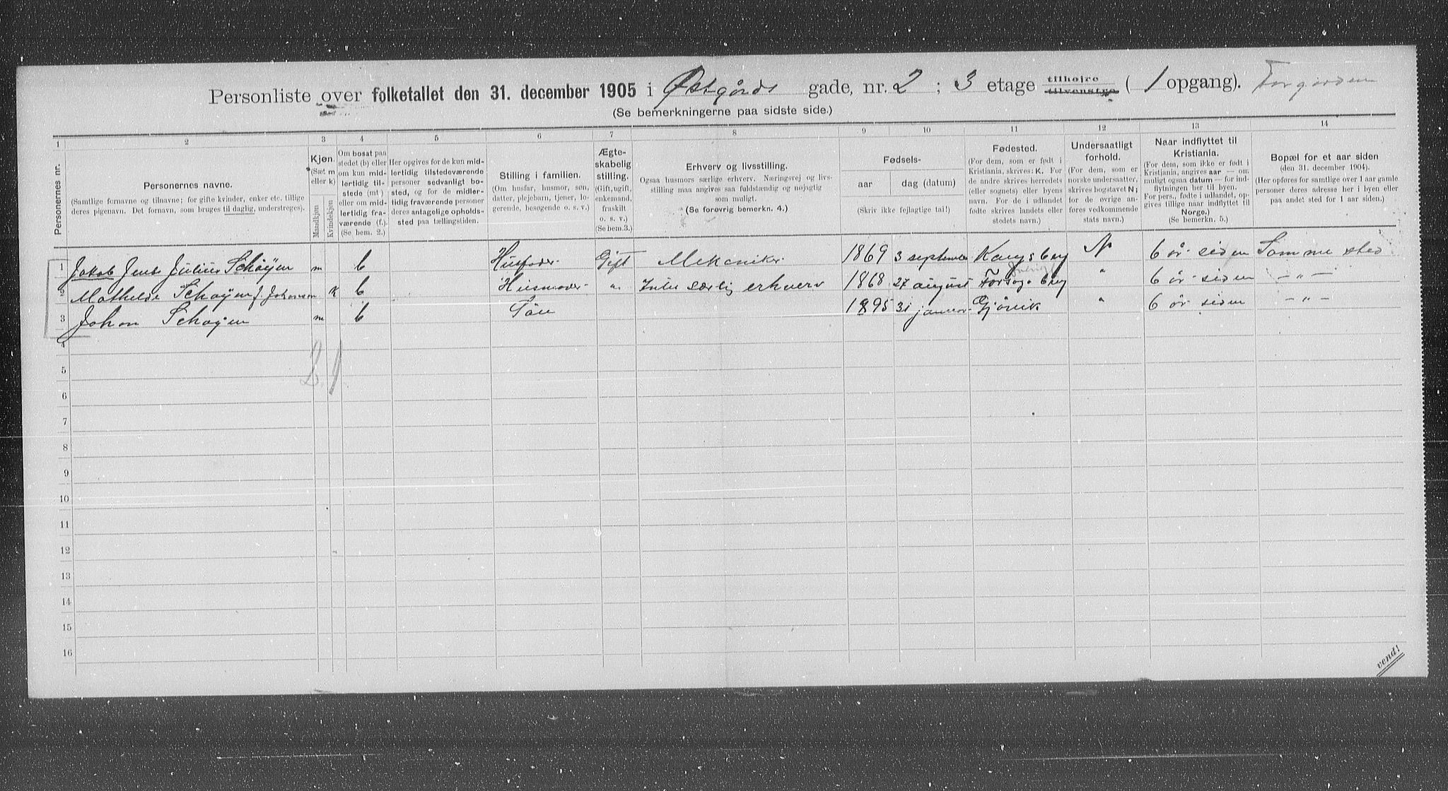 OBA, Municipal Census 1905 for Kristiania, 1905, p. 67865