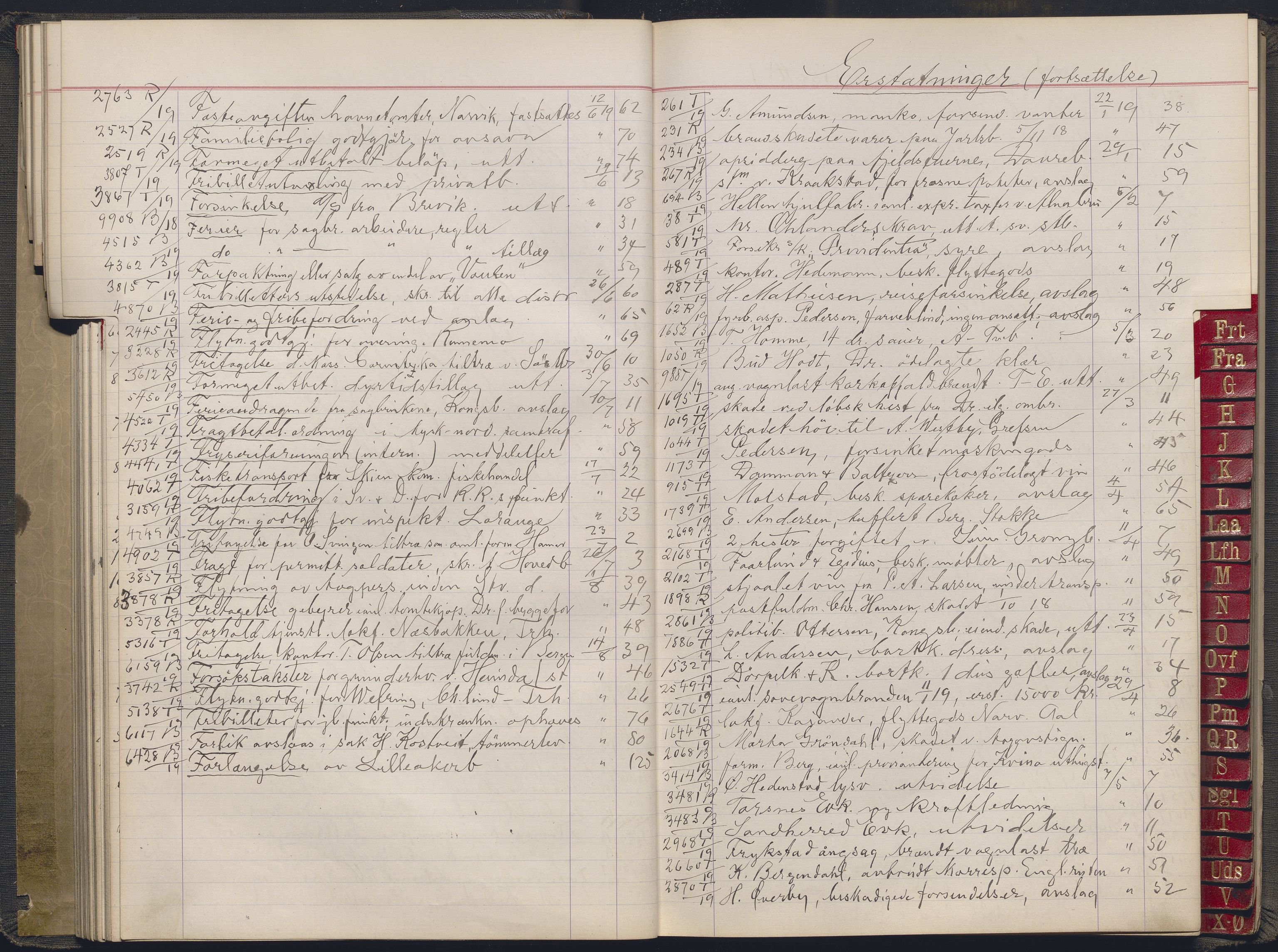 Norges statsbaner, Administrasjons- økonomi- og personalavdelingen, AV/RA-S-3412/A/Aa/L0035: Register til forhandlingsprotokoll, 1915-1919