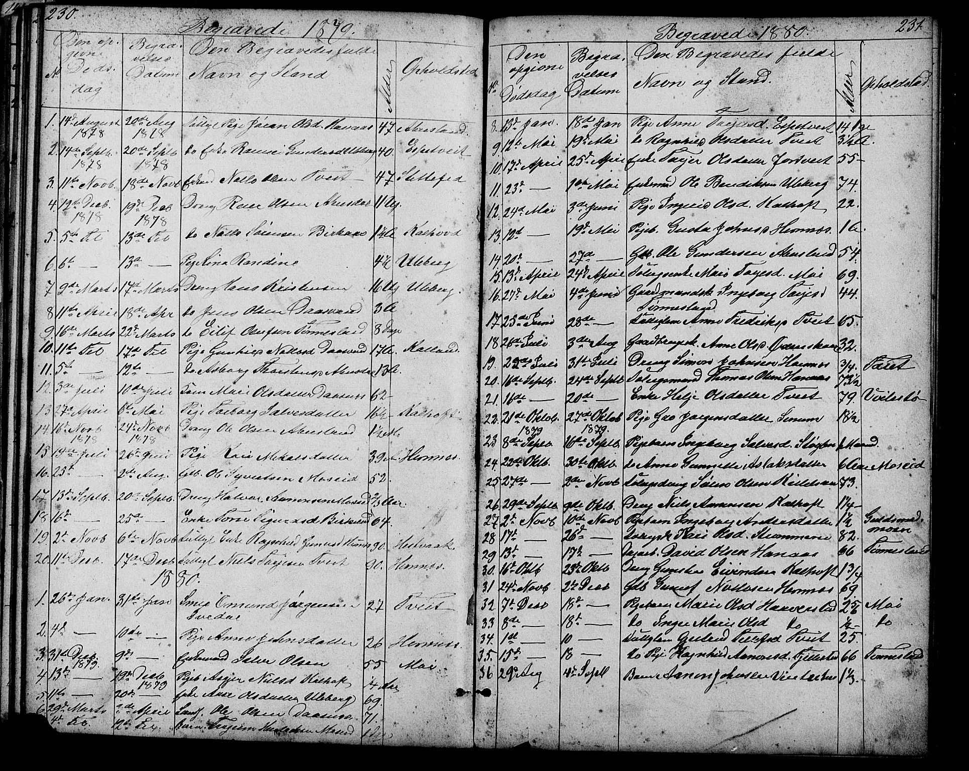 Evje sokneprestkontor, SAK/1111-0008/F/Fb/Fbb/L0002: Parish register (copy) no. B 2, 1879-1909, p. 230-231