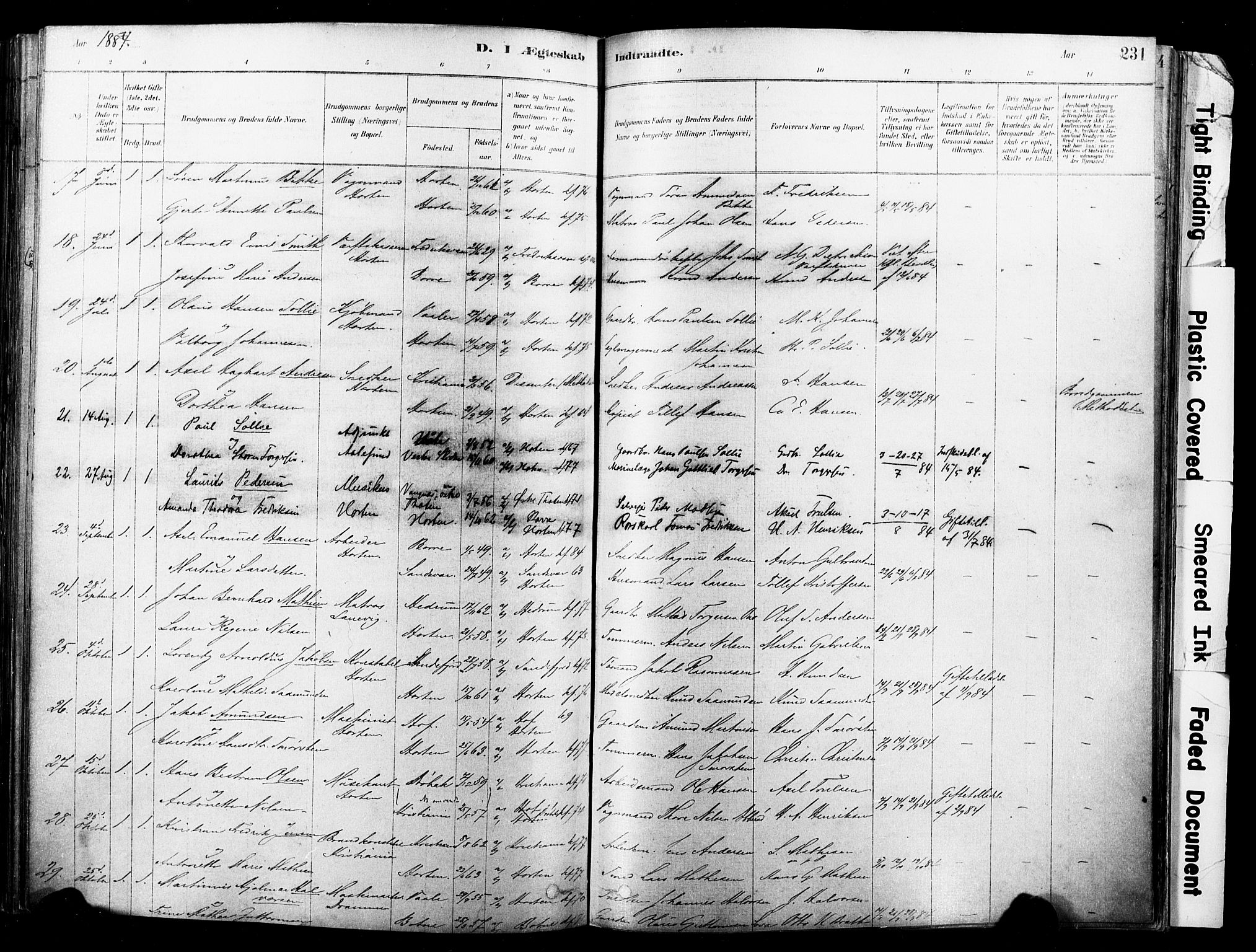 Horten kirkebøker, SAKO/A-348/F/Fa/L0003: Parish register (official) no. 3, 1878-1887, p. 231