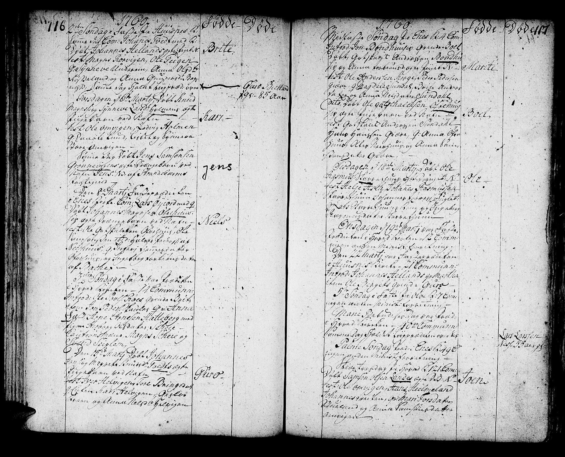 Kvinnherad sokneprestembete, AV/SAB-A-76401/H/Haa: Parish register (official) no. A 3, 1754-1777, p. 116-117