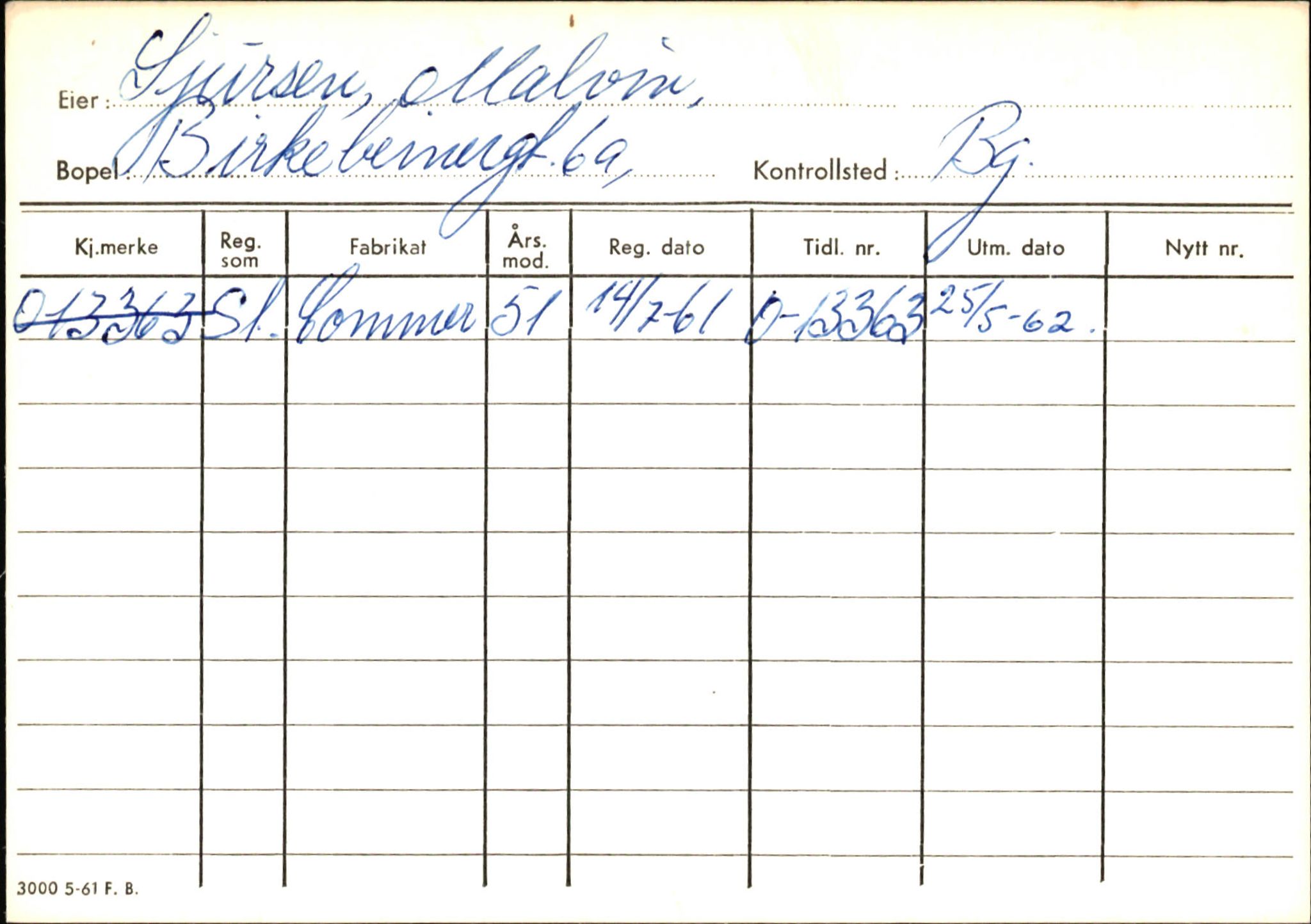 Statens vegvesen, Hordaland vegkontor, AV/SAB-A-5201/2/Hb/L0031: O-eierkort S, 1920-1971, p. 53