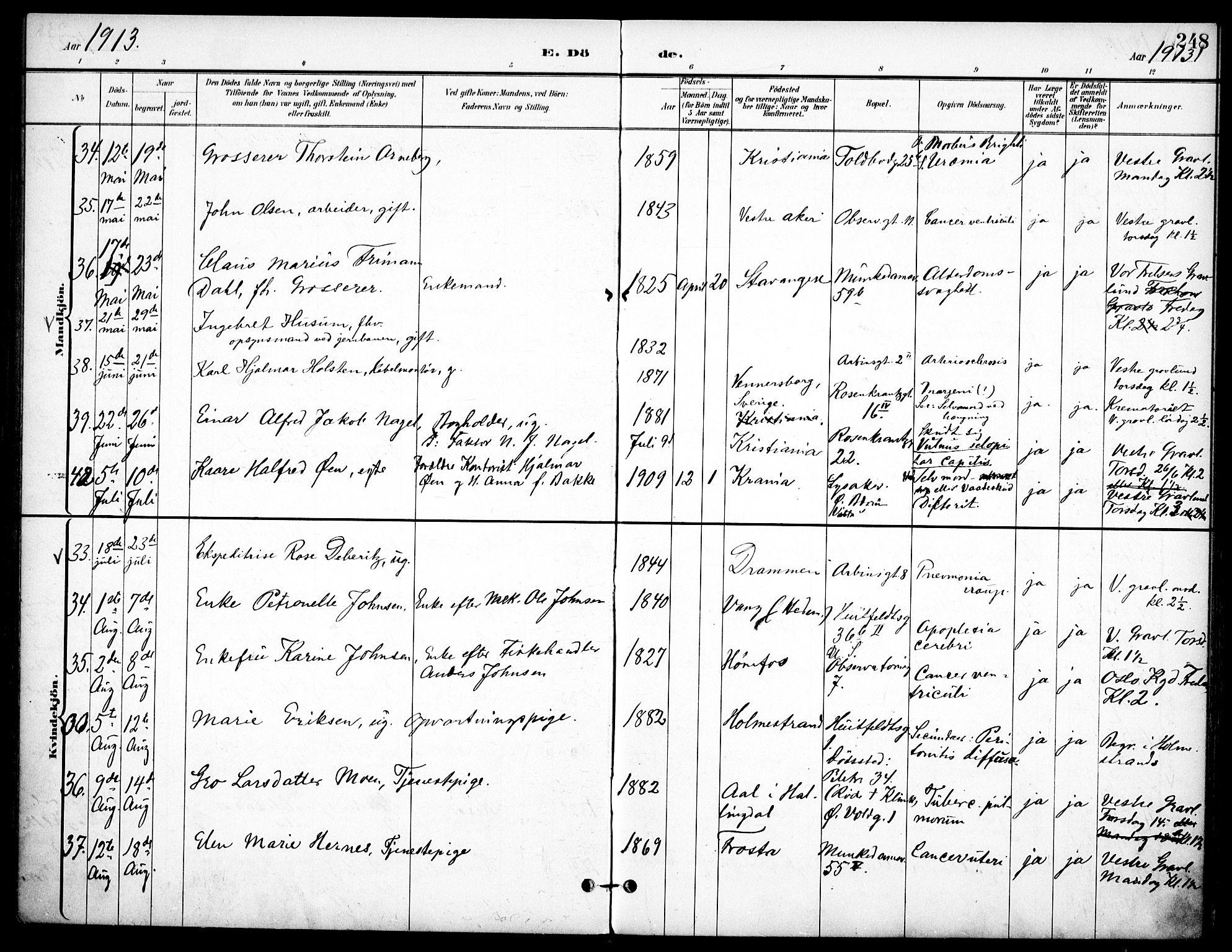 Johannes prestekontor Kirkebøker, AV/SAO-A-10852/F/Fa/L0008: Parish register (official) no. 8, 1897-1917, p. 248