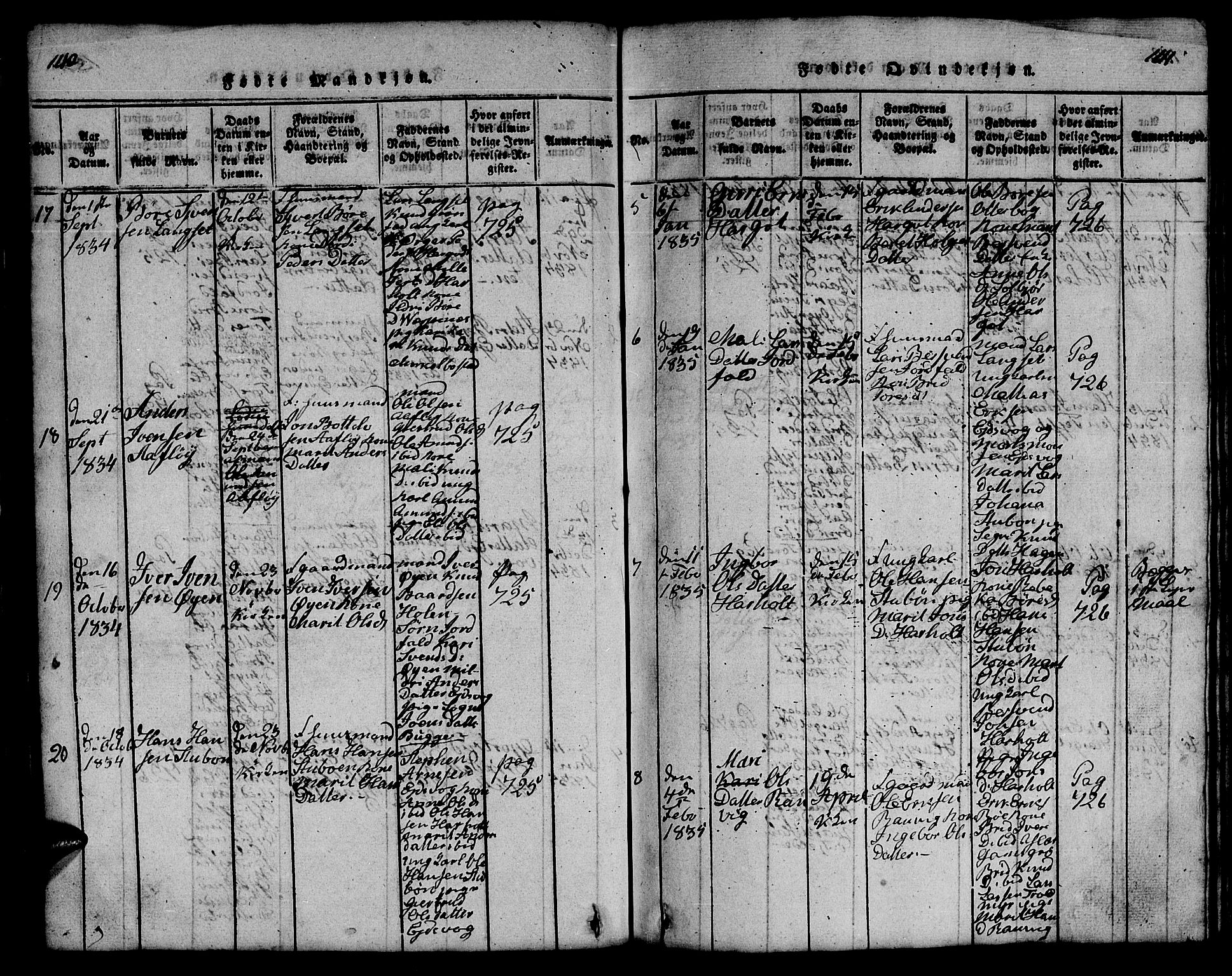 Ministerialprotokoller, klokkerbøker og fødselsregistre - Møre og Romsdal, AV/SAT-A-1454/551/L0629: Parish register (copy) no. 551C01, 1818-1839, p. 140-141