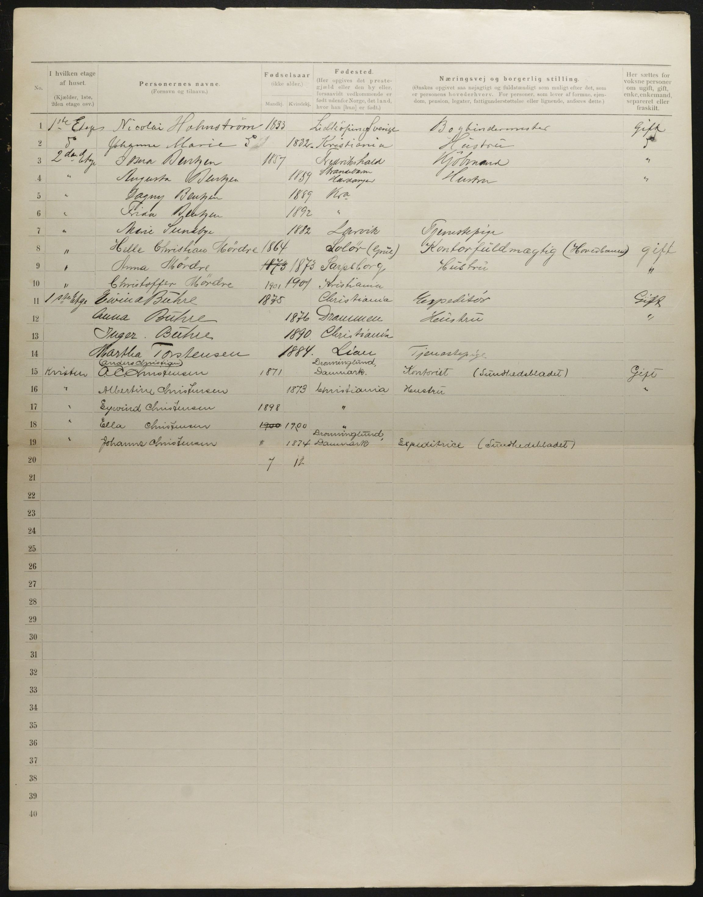 OBA, Municipal Census 1901 for Kristiania, 1901, p. 2147