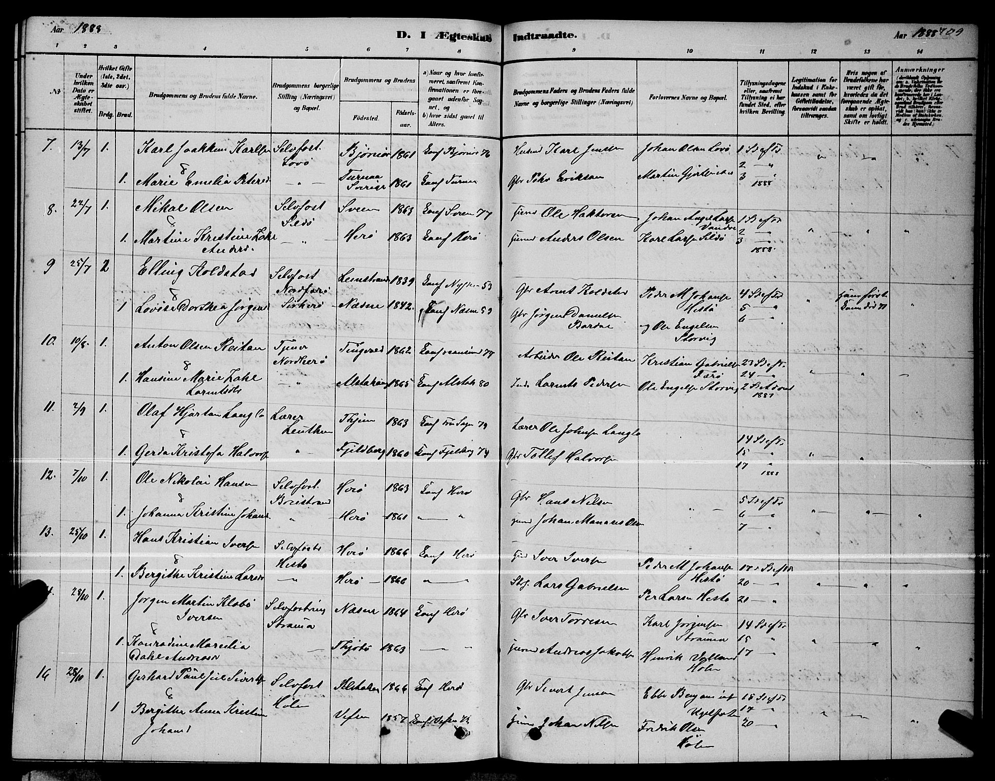 Ministerialprotokoller, klokkerbøker og fødselsregistre - Nordland, AV/SAT-A-1459/834/L0513: Parish register (copy) no. 834C04, 1877-1892, p. 409