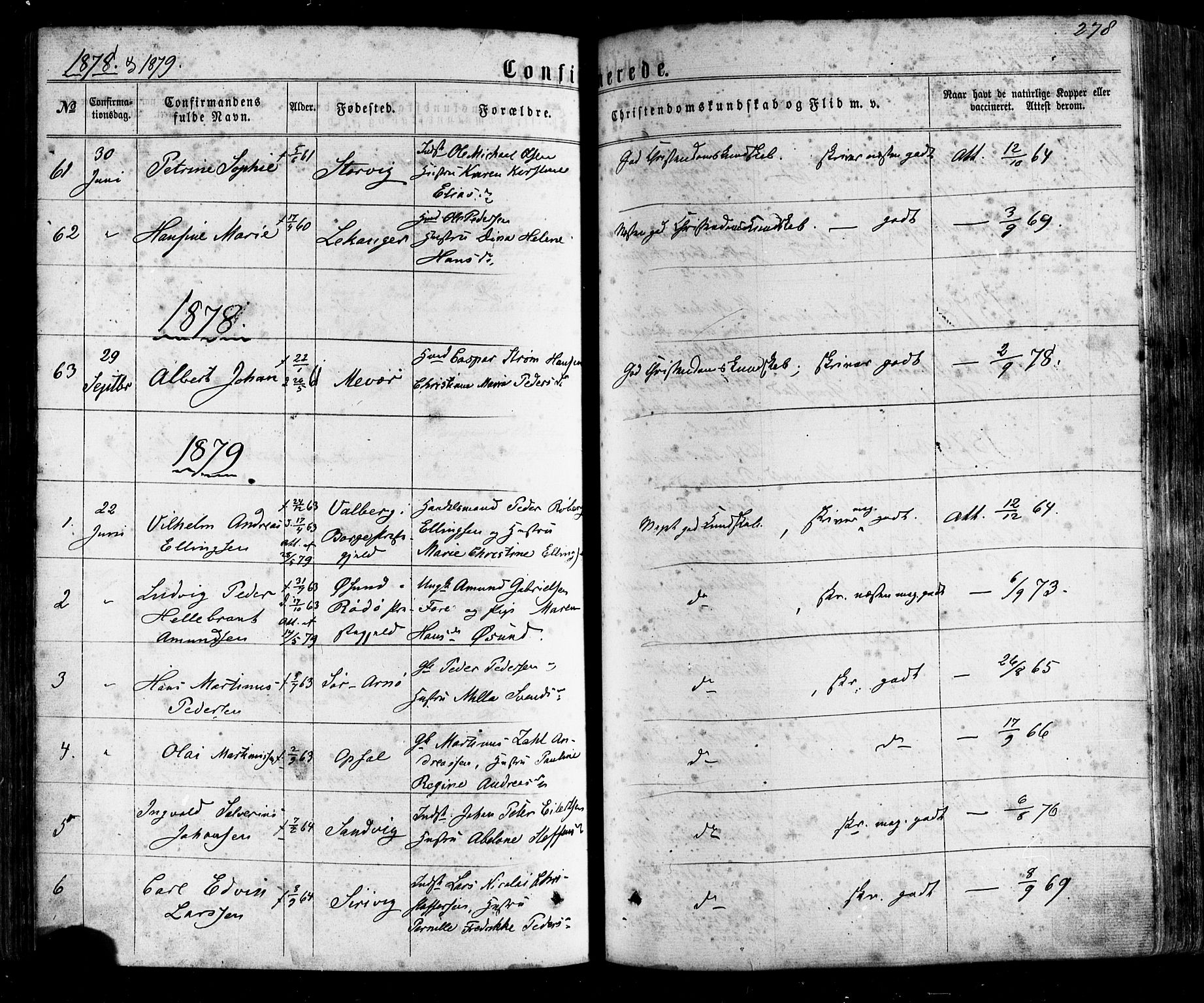 Ministerialprotokoller, klokkerbøker og fødselsregistre - Nordland, SAT/A-1459/805/L0098: Parish register (official) no. 805A05, 1862-1879, p. 278