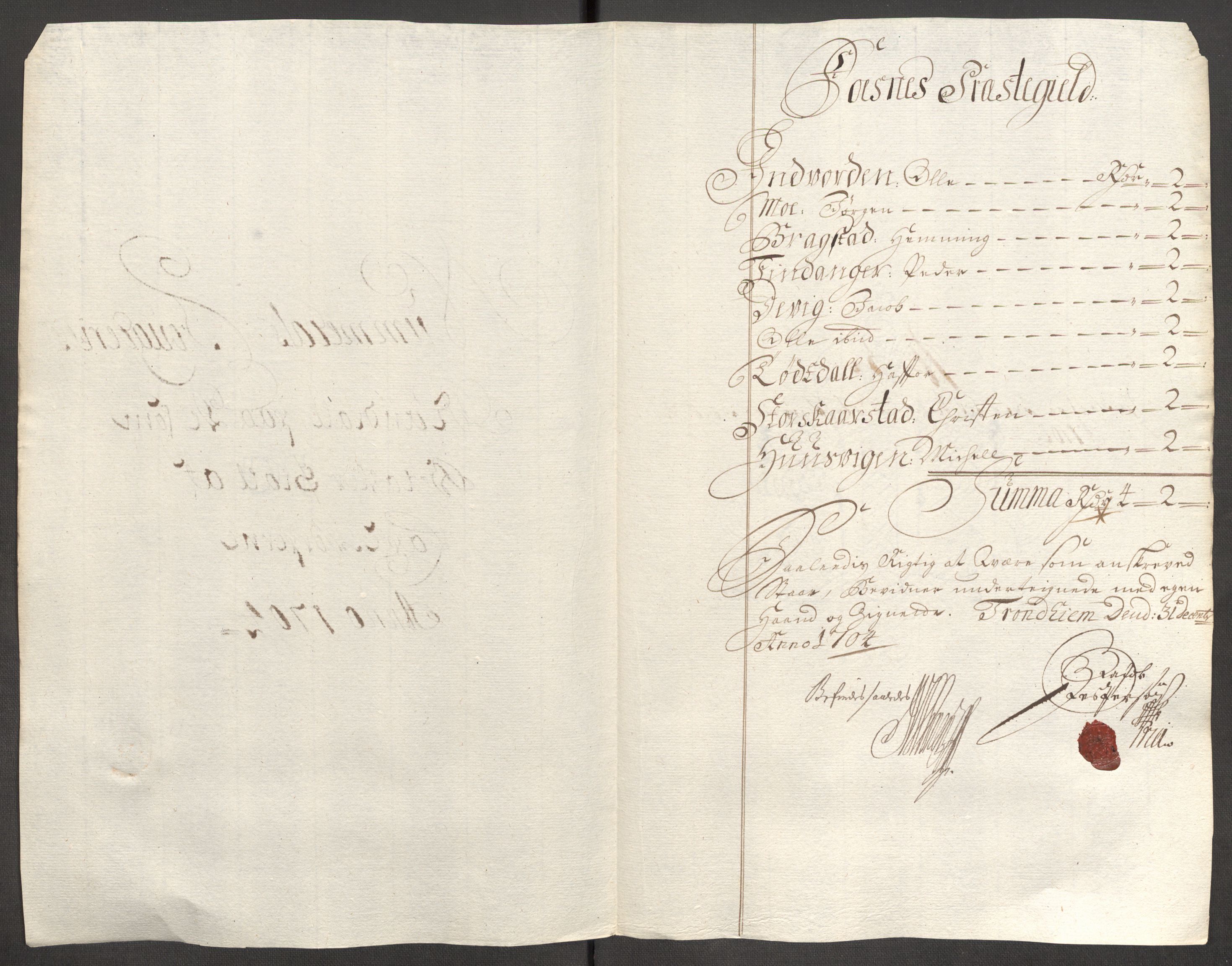 Rentekammeret inntil 1814, Reviderte regnskaper, Fogderegnskap, RA/EA-4092/R64/L4428: Fogderegnskap Namdal, 1703-1704, p. 272