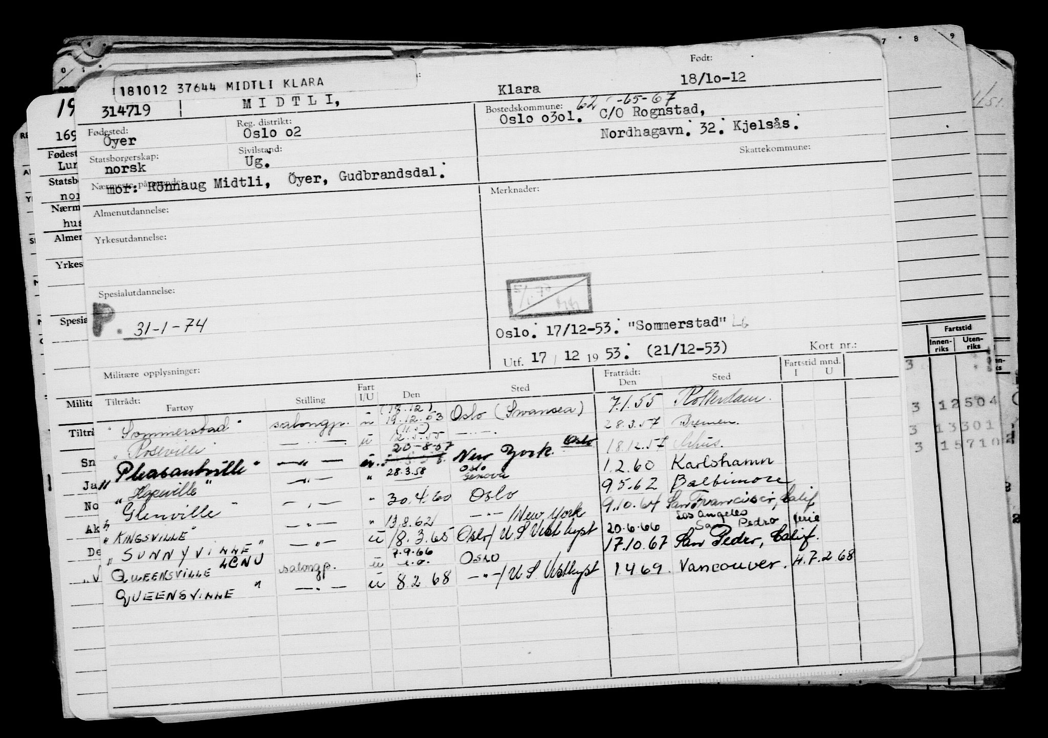 Direktoratet for sjømenn, AV/RA-S-3545/G/Gb/L0108: Hovedkort, 1912, p. 137