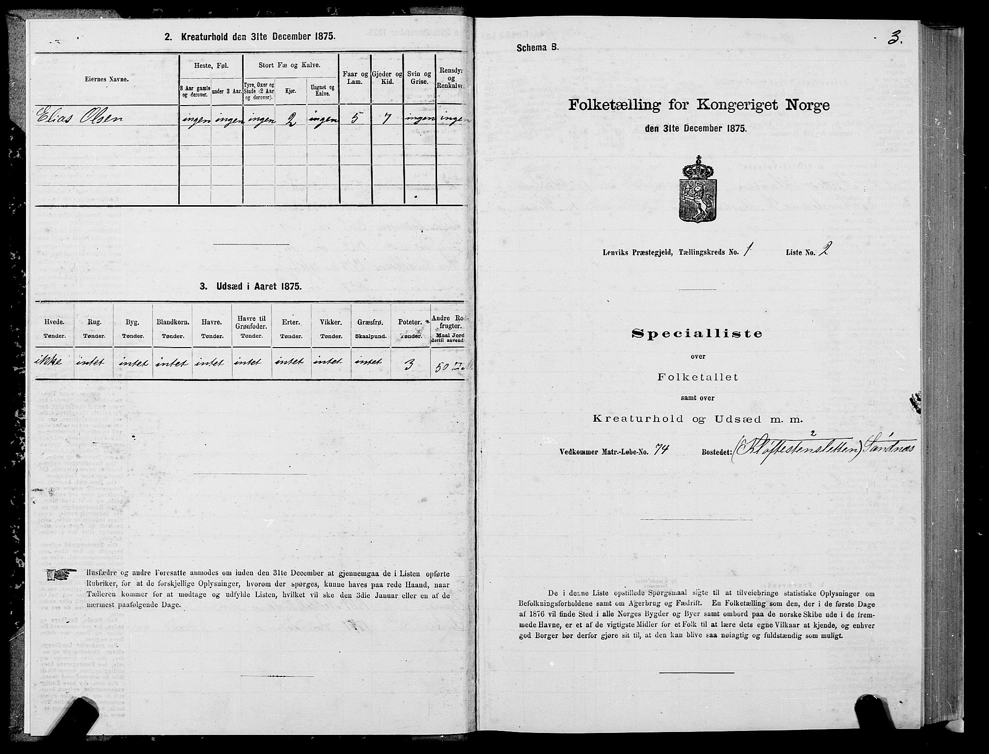 SATØ, 1875 census for 1931P Lenvik, 1875, p. 1003