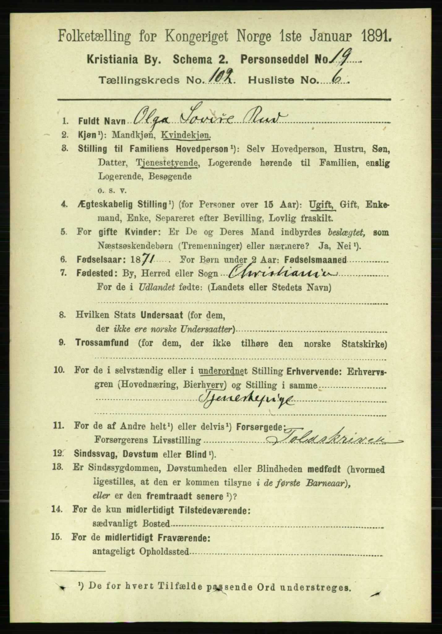 RA, 1891 census for 0301 Kristiania, 1891, p. 50753