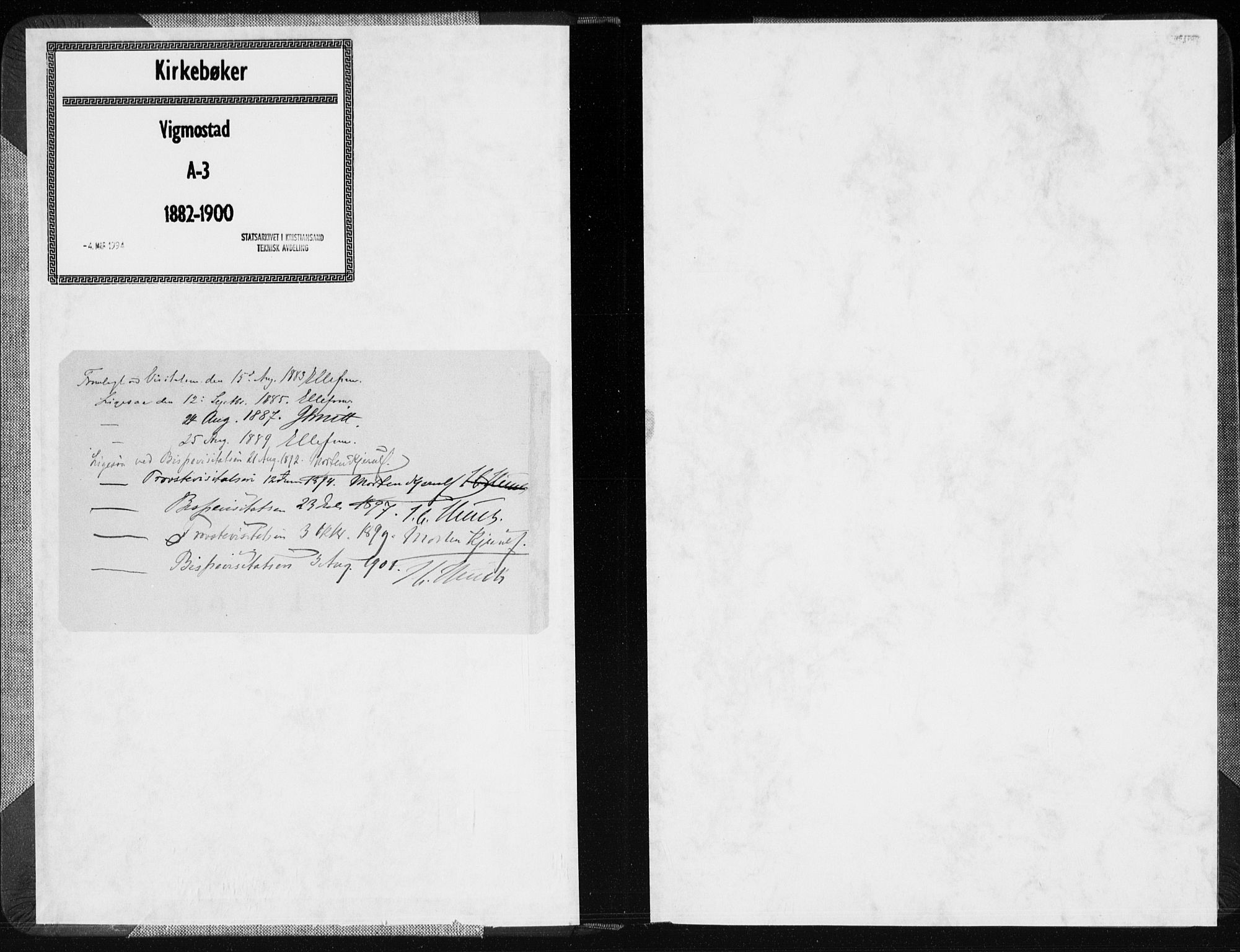 Nord-Audnedal sokneprestkontor, SAK/1111-0032/F/Fa/Fab/L0003: Parish register (official) no. A 3, 1882-1900