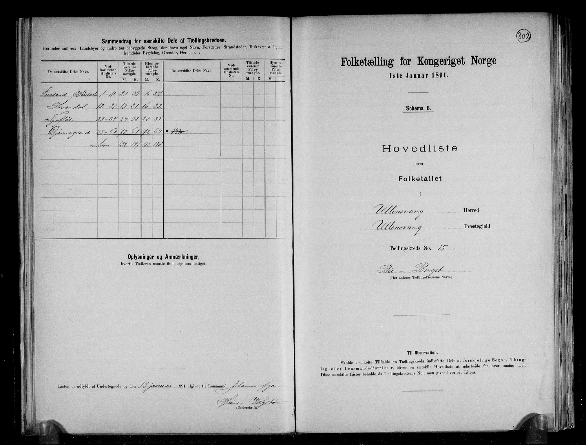 RA, 1891 census for 1230 Ullensvang, 1891, p. 39