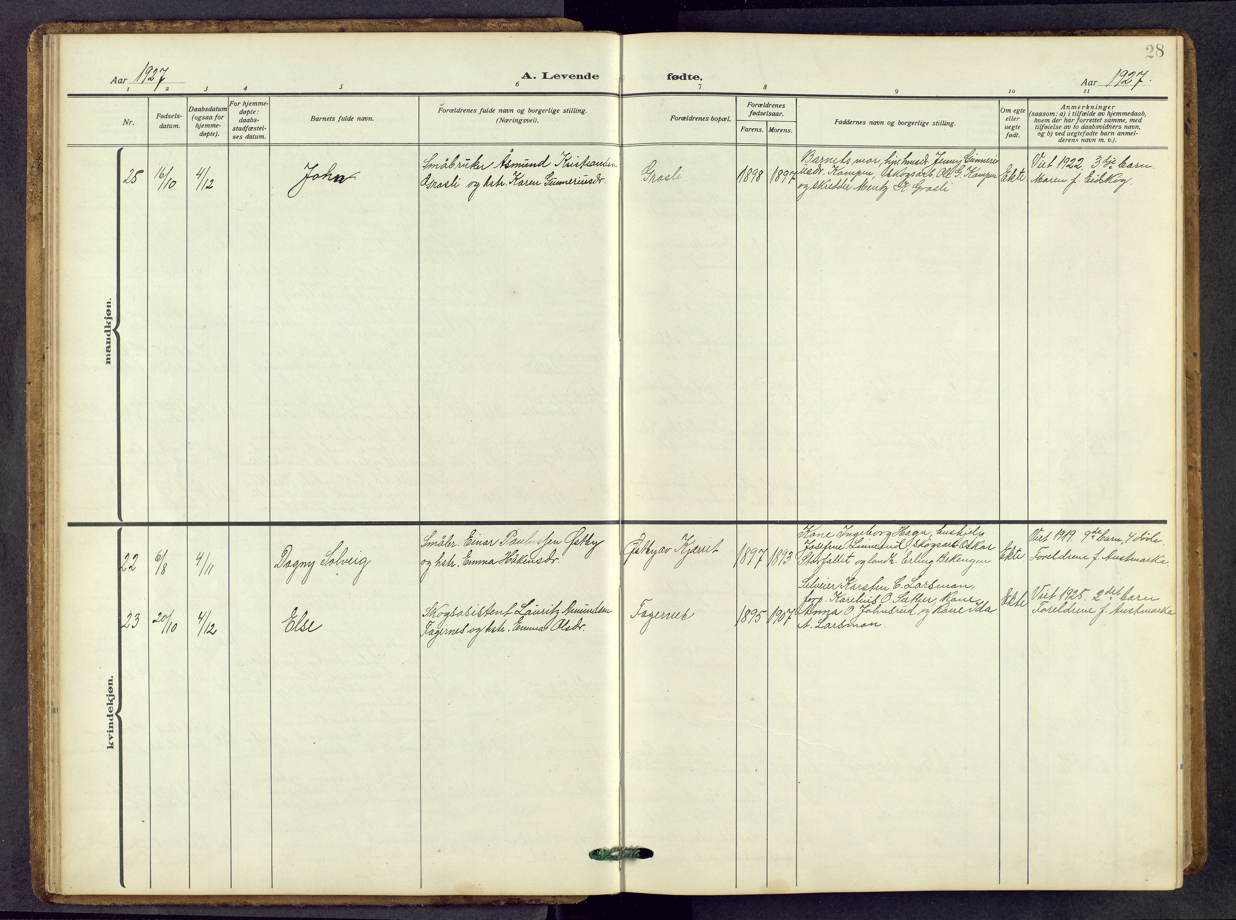 Vinger prestekontor, AV/SAH-PREST-024/H/Ha/Hab/L0006: Parish register (copy) no. 6, 1921-1973, p. 28