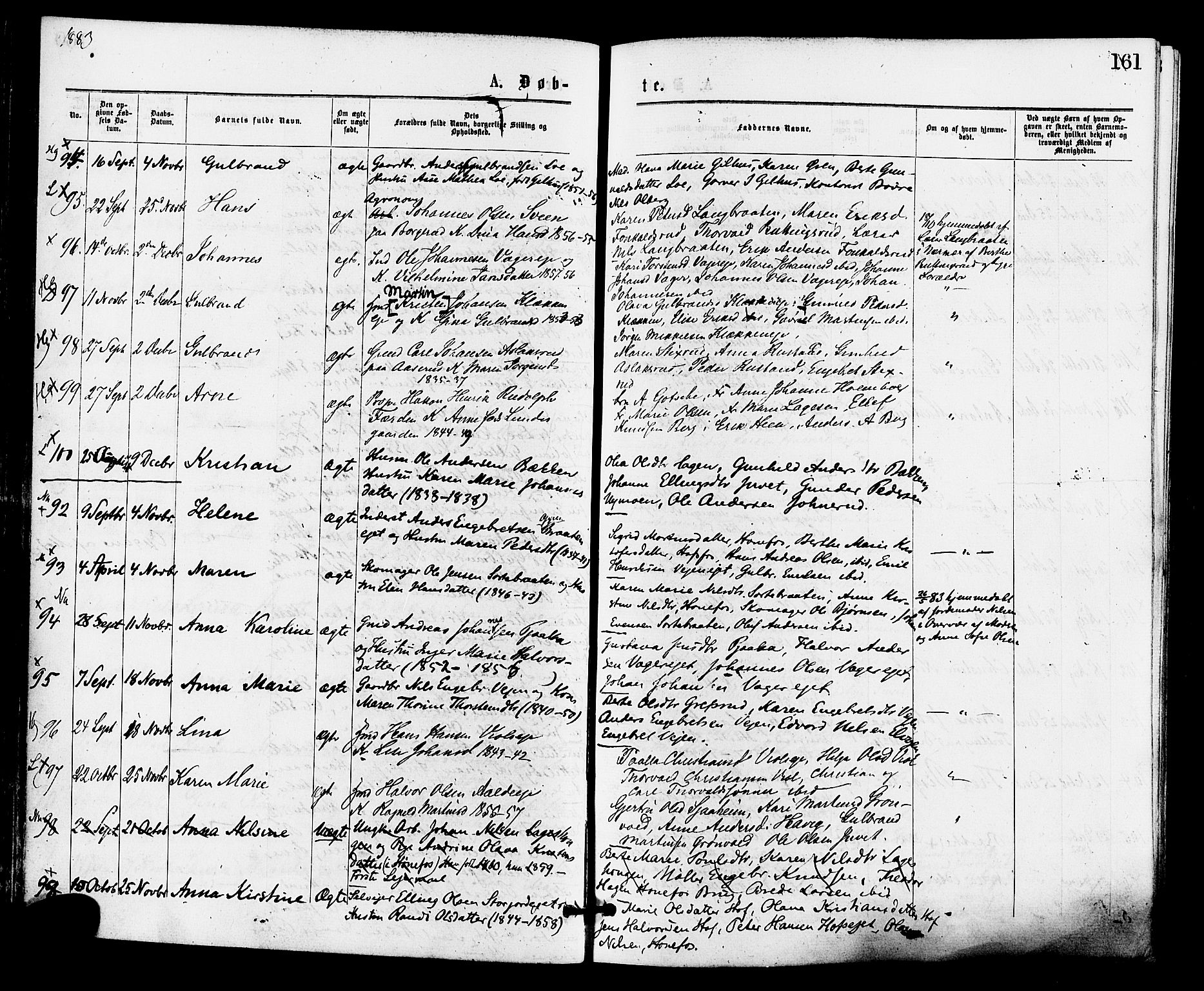 Norderhov kirkebøker, SAKO/A-237/F/Fa/L0015: Parish register (official) no. 15, 1875-1884, p. 161