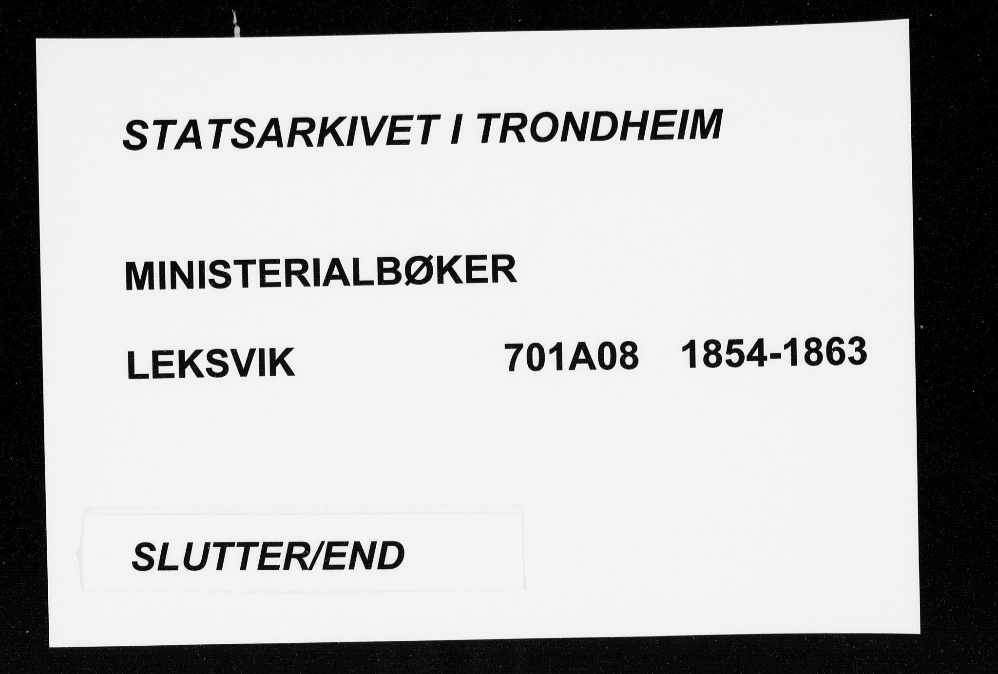 Ministerialprotokoller, klokkerbøker og fødselsregistre - Nord-Trøndelag, SAT/A-1458/701/L0008: Parish register (official) no. 701A08 /2, 1854-1863