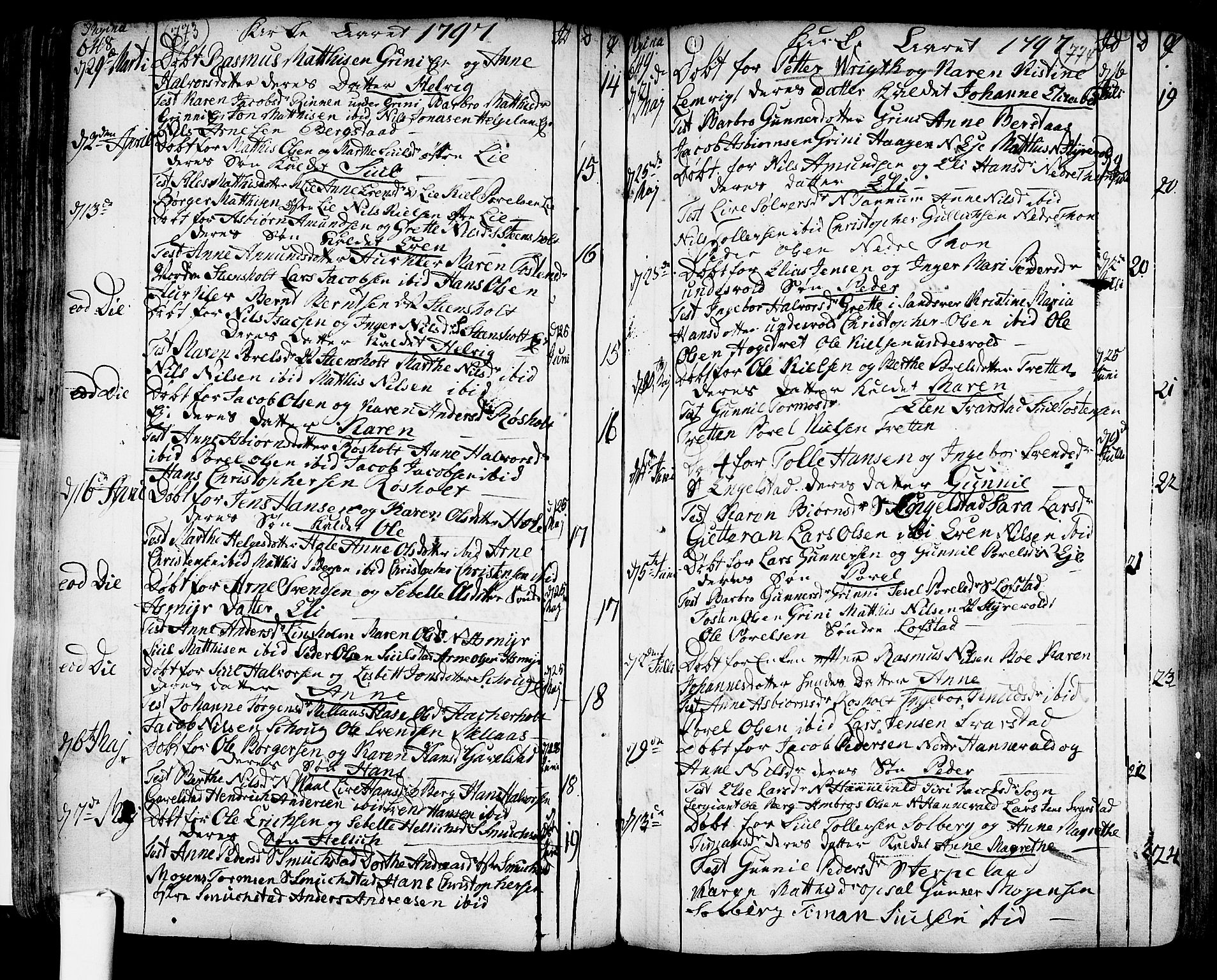 Lardal kirkebøker, SAKO/A-350/F/Fa/L0003: Parish register (official) no. I 3, 1733-1815, p. 773-774