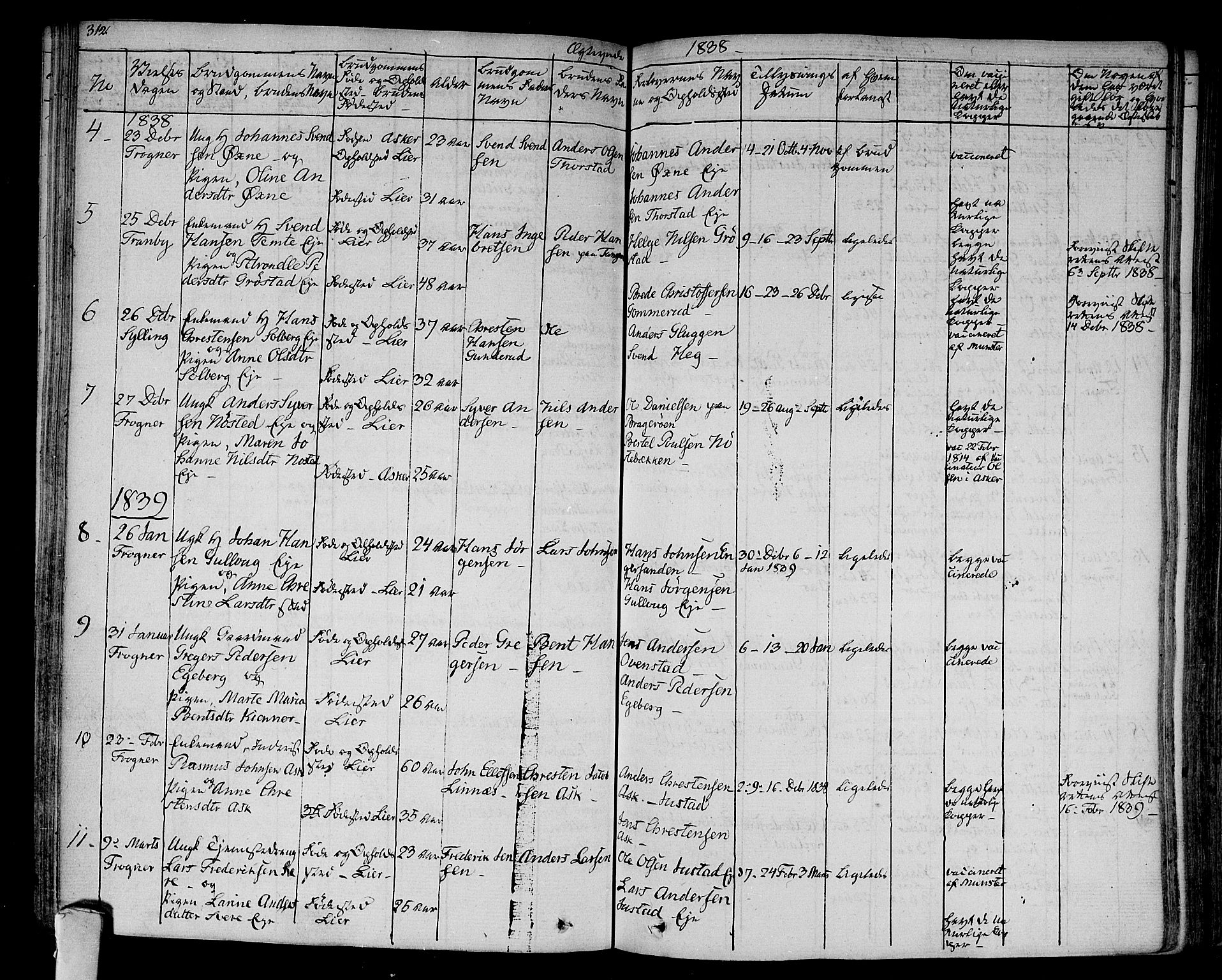 Lier kirkebøker, AV/SAKO-A-230/F/Fa/L0010: Parish register (official) no. I 10, 1827-1843, p. 312