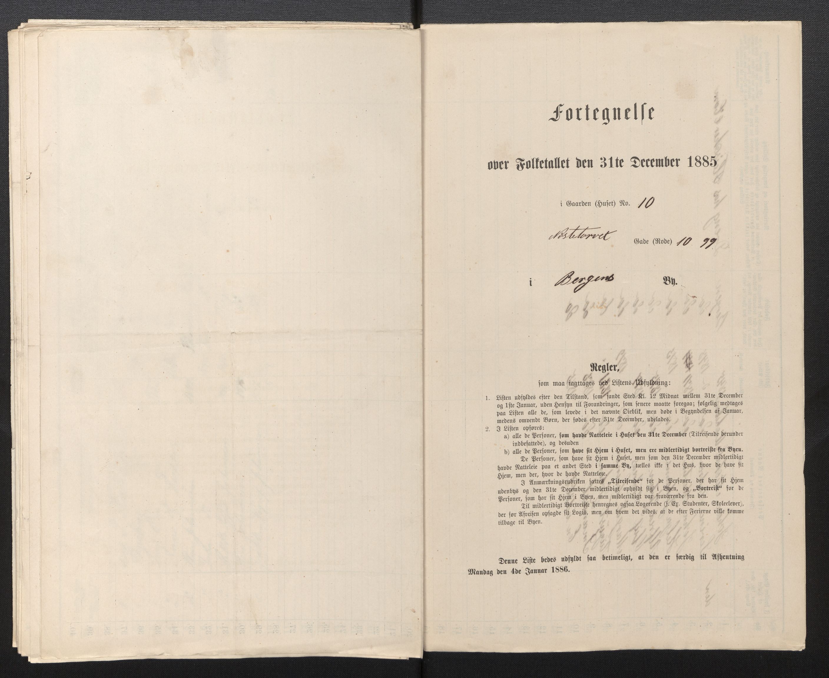 SAB, 1885 census for 1301 Bergen, 1885, p. 4811