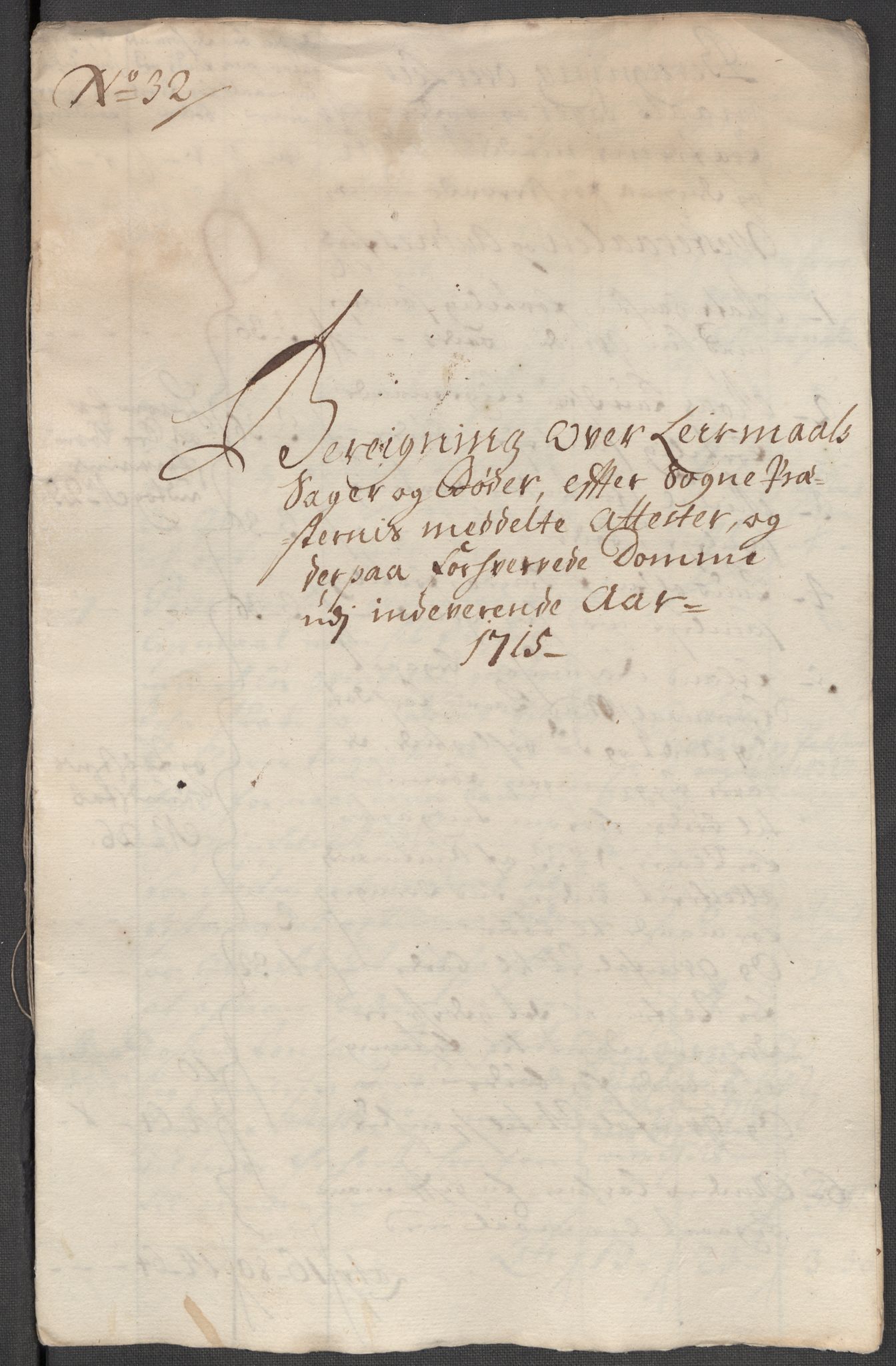 Rentekammeret inntil 1814, Reviderte regnskaper, Fogderegnskap, RA/EA-4092/R67/L4681: Fogderegnskap Vesterålen, Andenes og Lofoten, 1715, p. 164