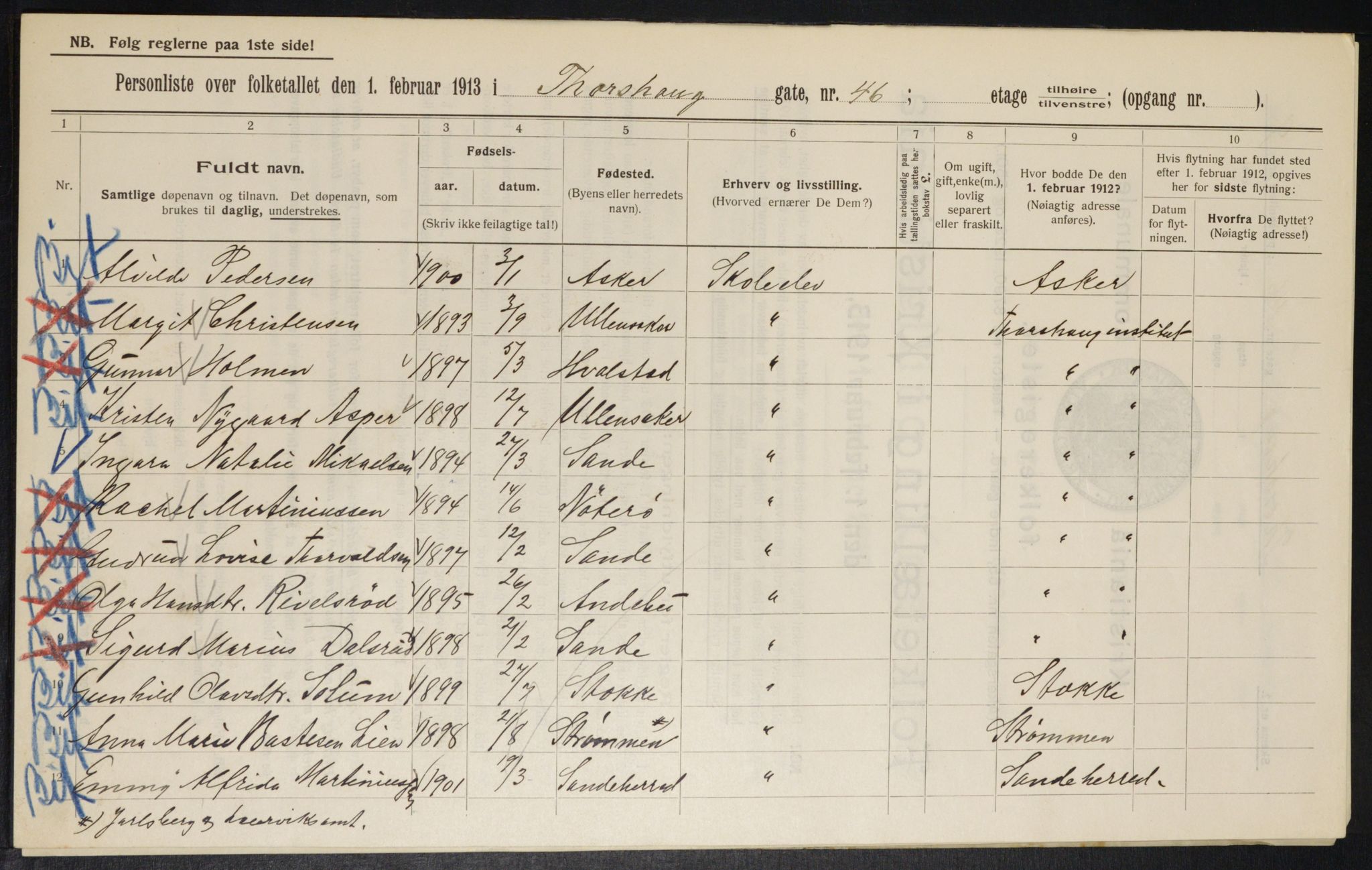 OBA, Municipal Census 1913 for Kristiania, 1913, p. 114976