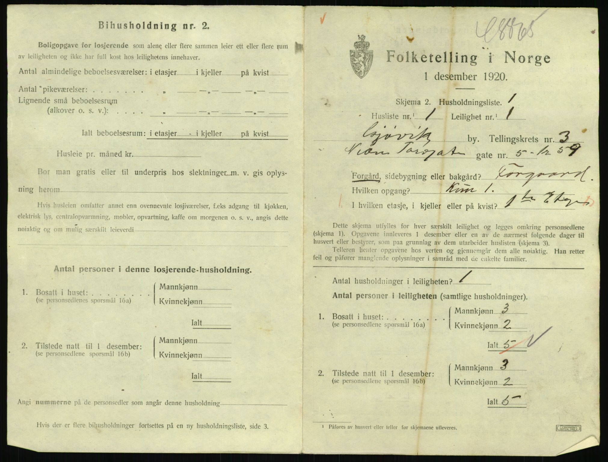 SAH, 1920 census for Gjøvik, 1920, p. 1332