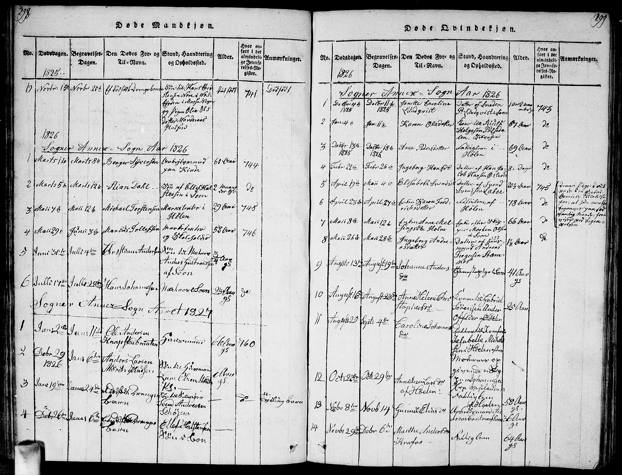 Vestby prestekontor Kirkebøker, SAO/A-10893/F/Fa/L0005: Parish register (official) no. I 5, 1814-1827, p. 298-299