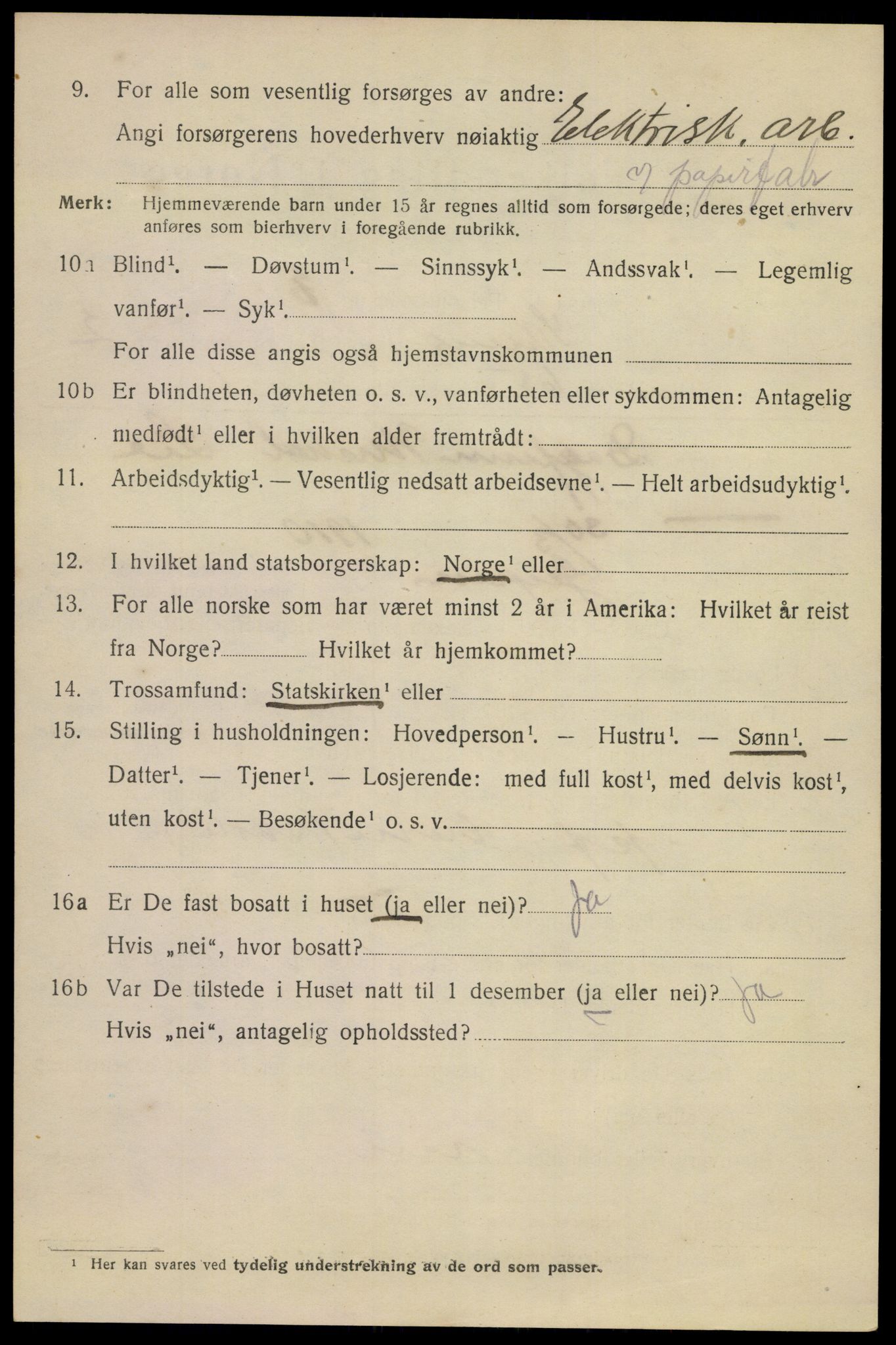 SAKO, 1920 census for Skien, 1920, p. 14349