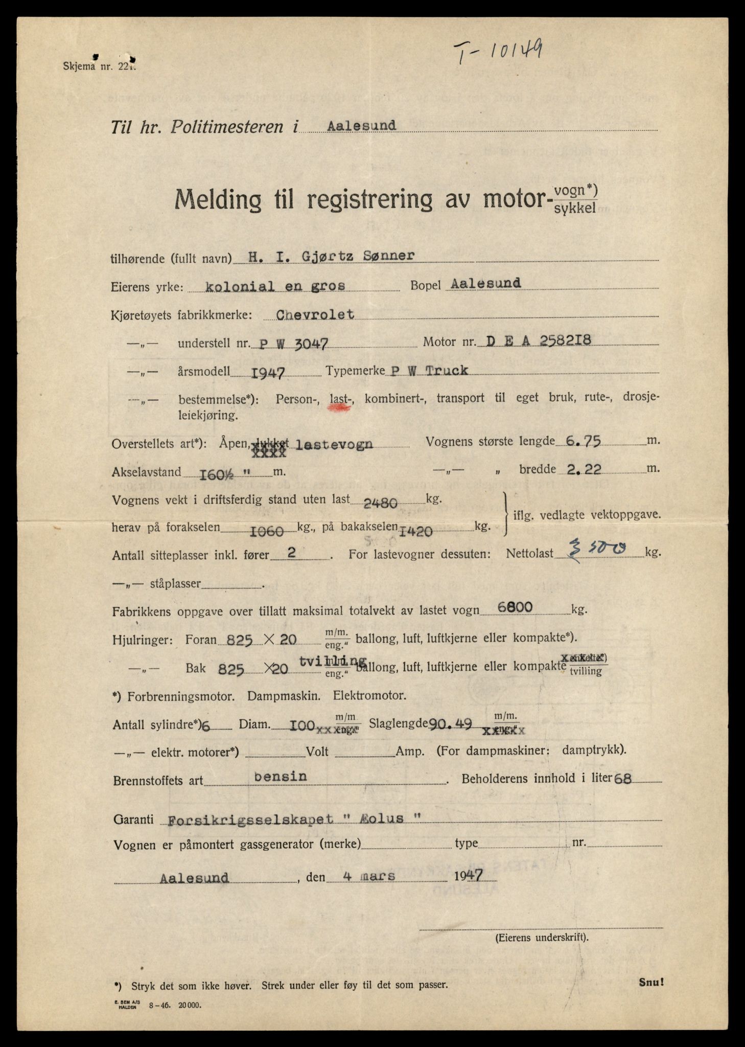 Møre og Romsdal vegkontor - Ålesund trafikkstasjon, AV/SAT-A-4099/F/Fe/L0035: Registreringskort for kjøretøy T 12653 - T 12829, 1927-1998, p. 2276