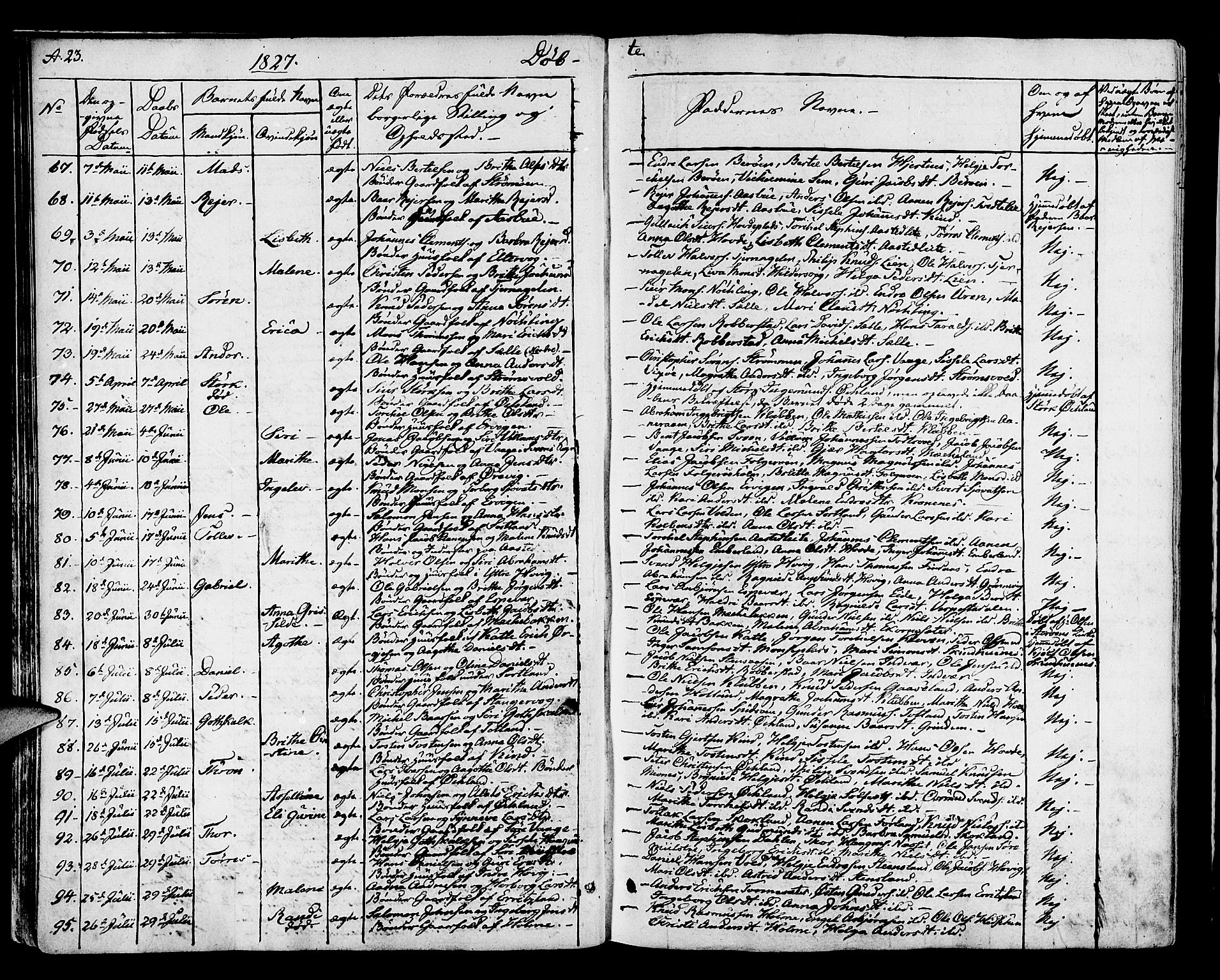 Finnås sokneprestembete, SAB/A-99925/H/Ha/Haa/Haaa/L0005: Parish register (official) no. A 5, 1823-1835, p. 23