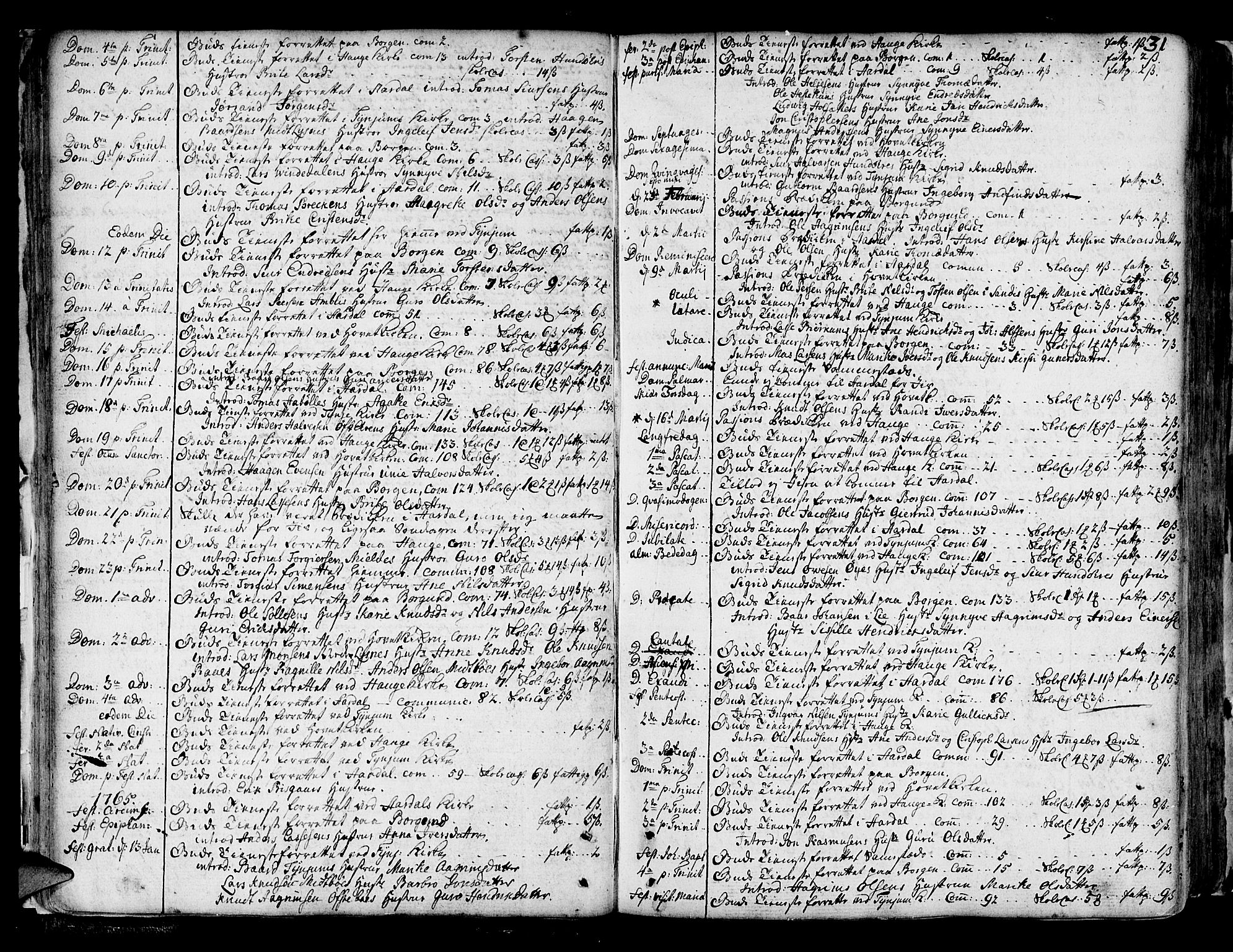 Lærdal sokneprestembete, SAB/A-81201: Parish register (official) no. A 2, 1752-1782, p. 31