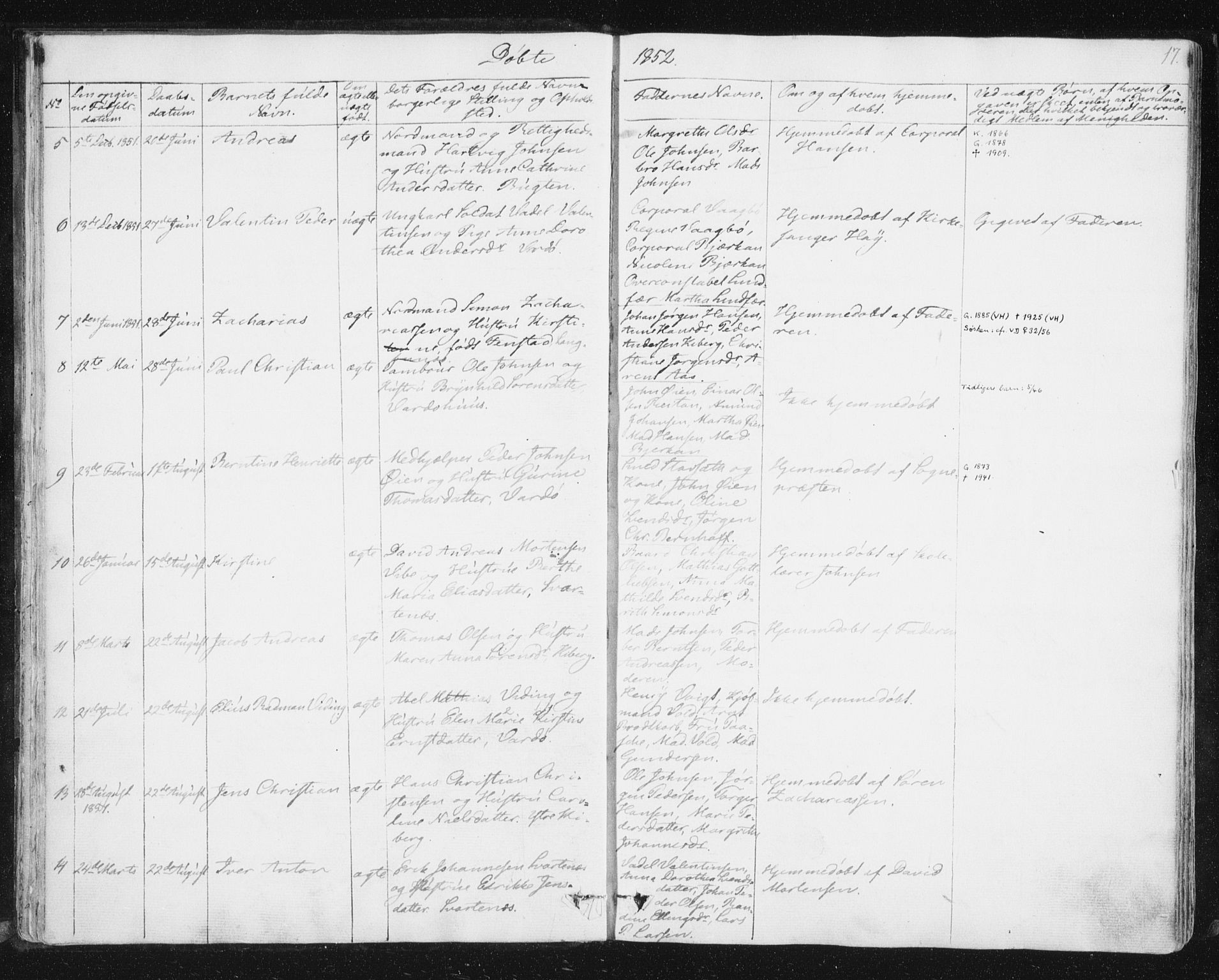 Vardø sokneprestkontor, SATØ/S-1332/H/Ha/L0003kirke: Parish register (official) no. 3, 1843-1861, p. 17