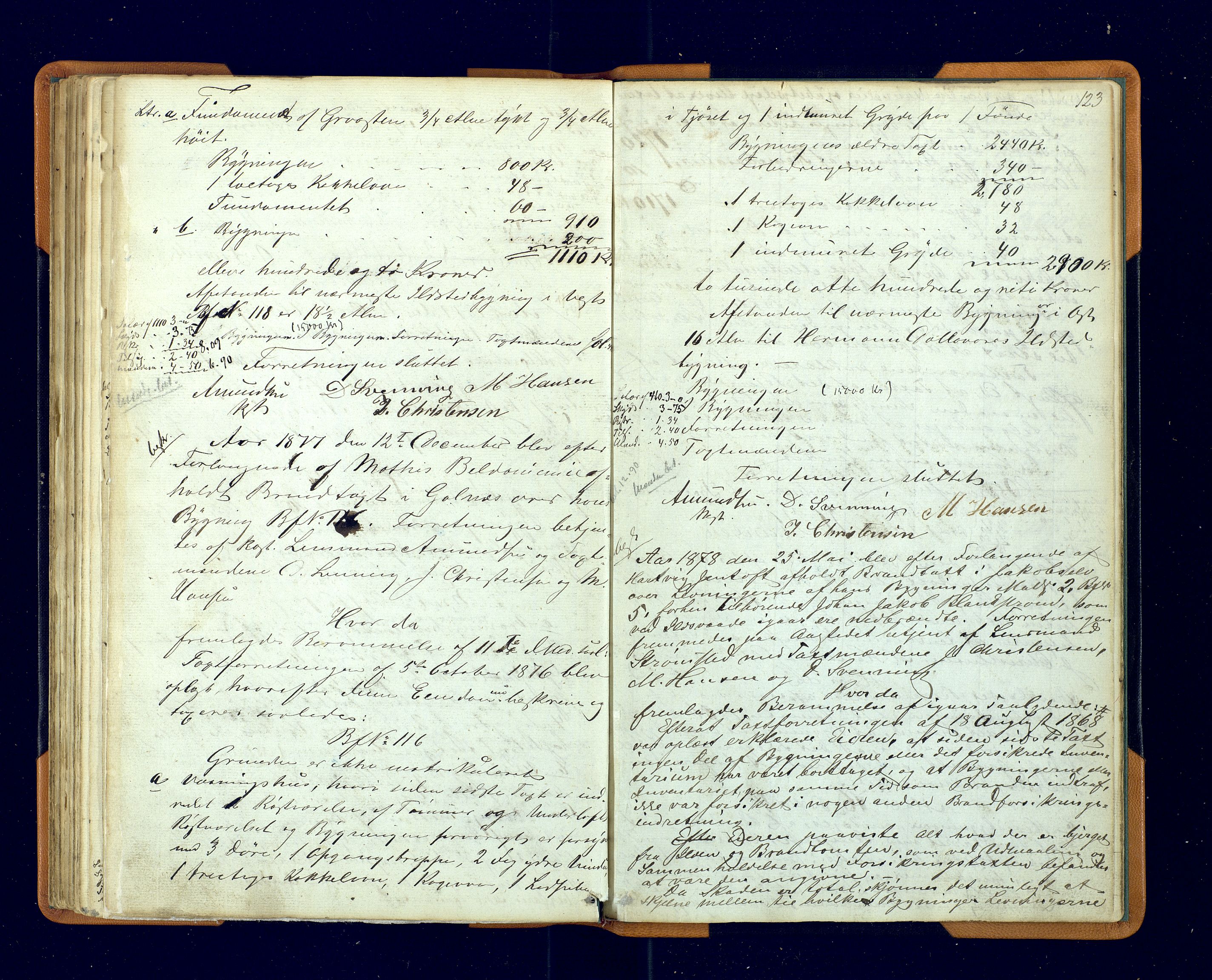 Nord-Varanger (Vadsø) lensmannskontor, AV/SATØ-S-1166/1/Fp/Fpb/L0195: Branntakstprotokoller, 1846-1879, p. 122b-123a