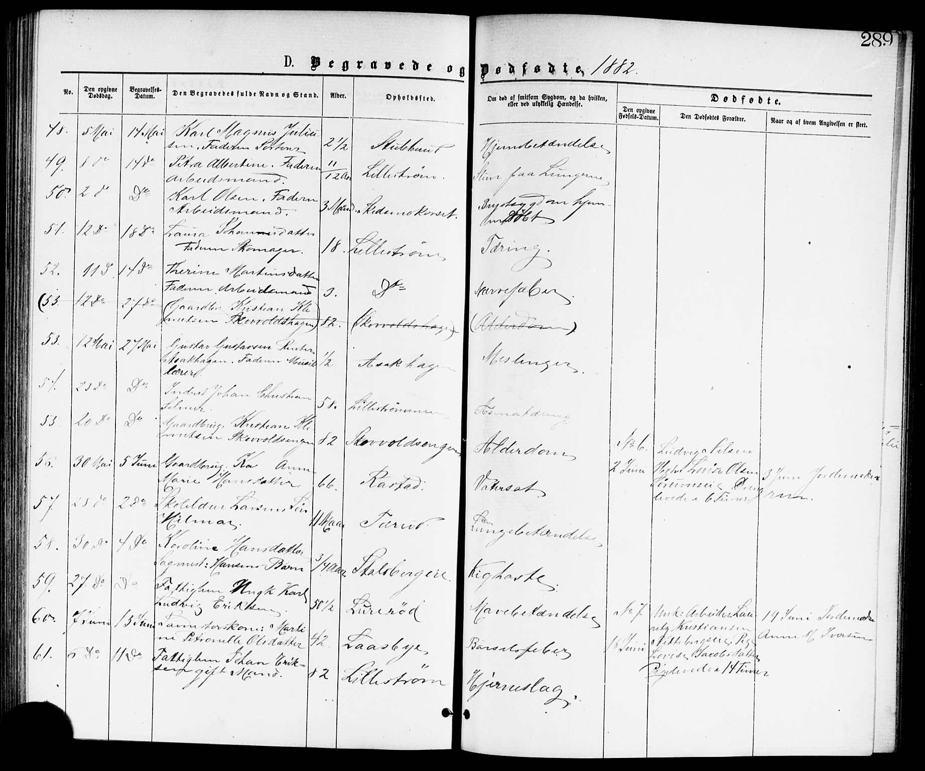 Skedsmo prestekontor Kirkebøker, AV/SAO-A-10033a/G/Ga/L0003: Parish register (copy) no. I 3, 1873-1882, p. 289