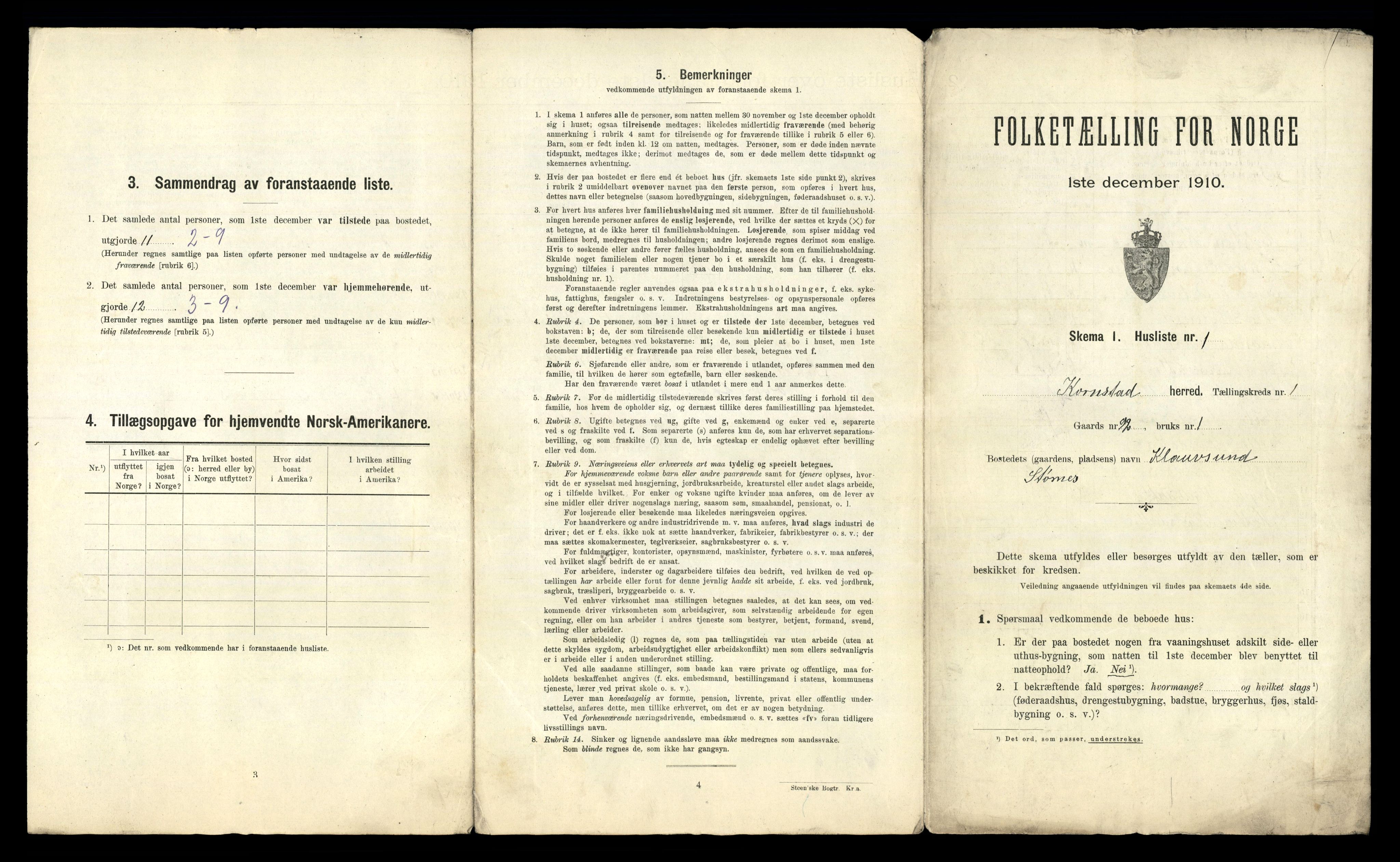 RA, 1910 census for Kornstad, 1910, p. 23