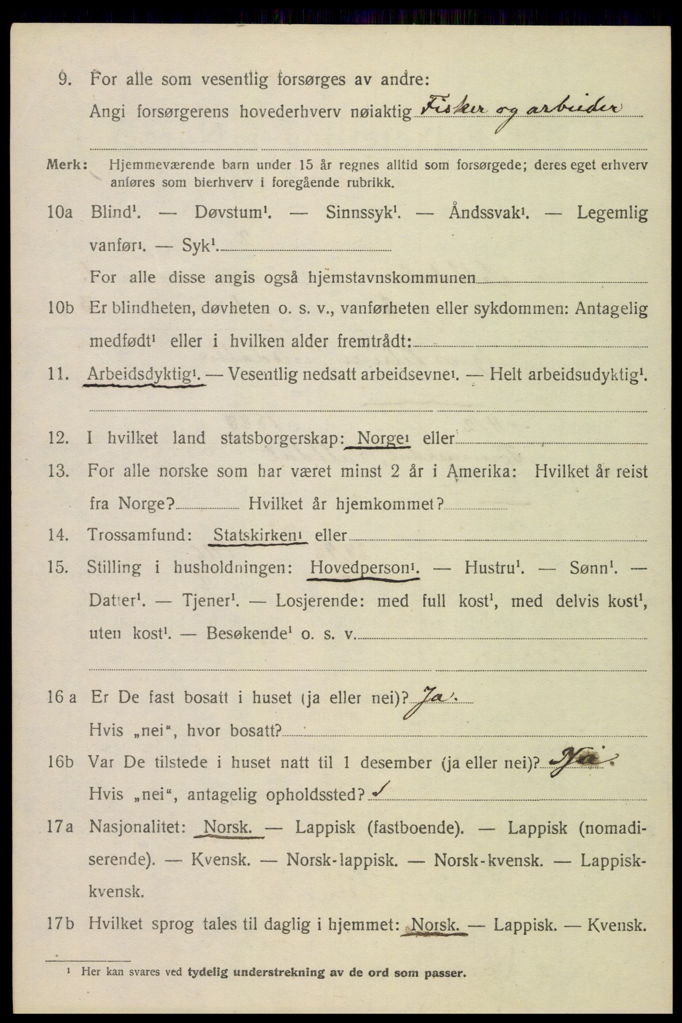 SAT, 1920 census for Saltdal, 1920, p. 1238