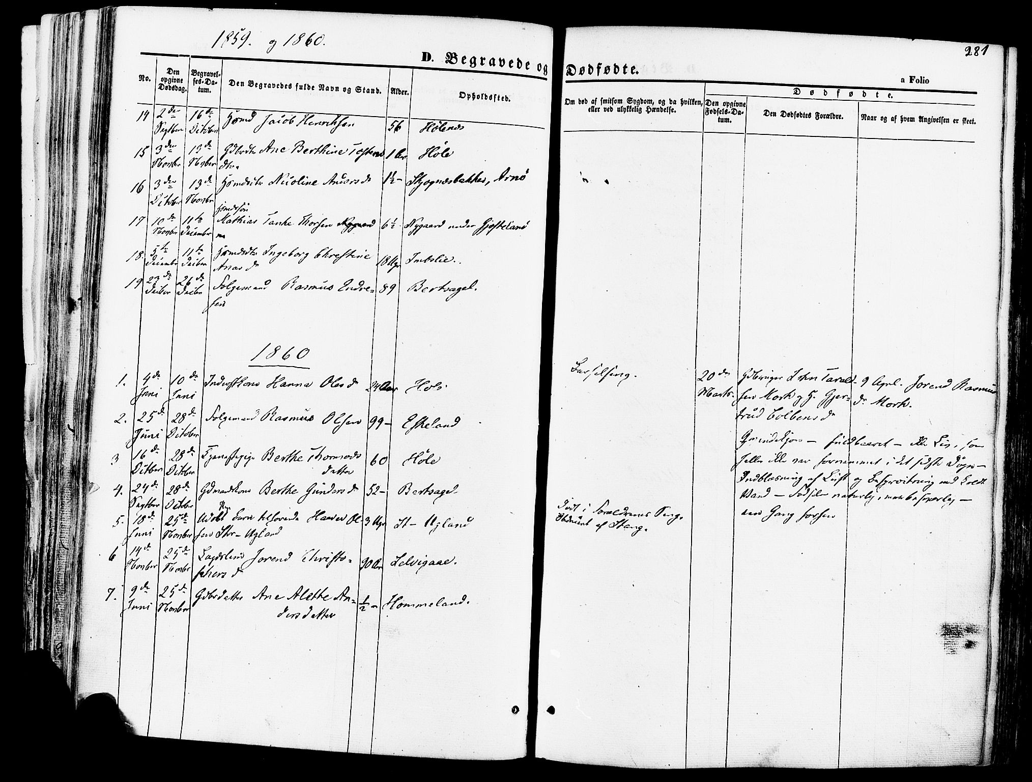 Høgsfjord sokneprestkontor, SAST/A-101624/H/Ha/Haa/L0002: Parish register (official) no. A 2, 1855-1885, p. 281