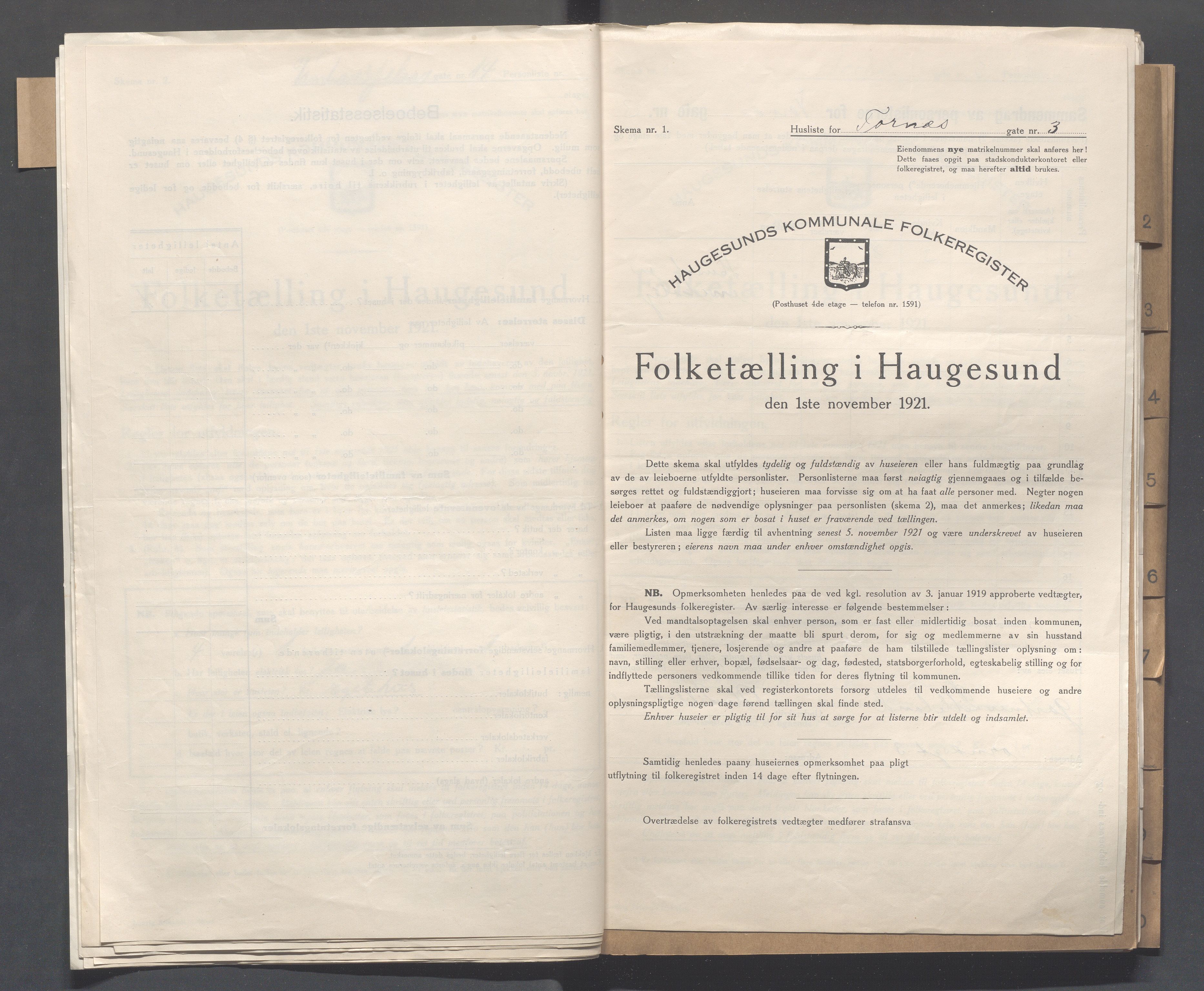 IKAR, Local census 1.11.1921 for Haugesund, 1921, p. 5394