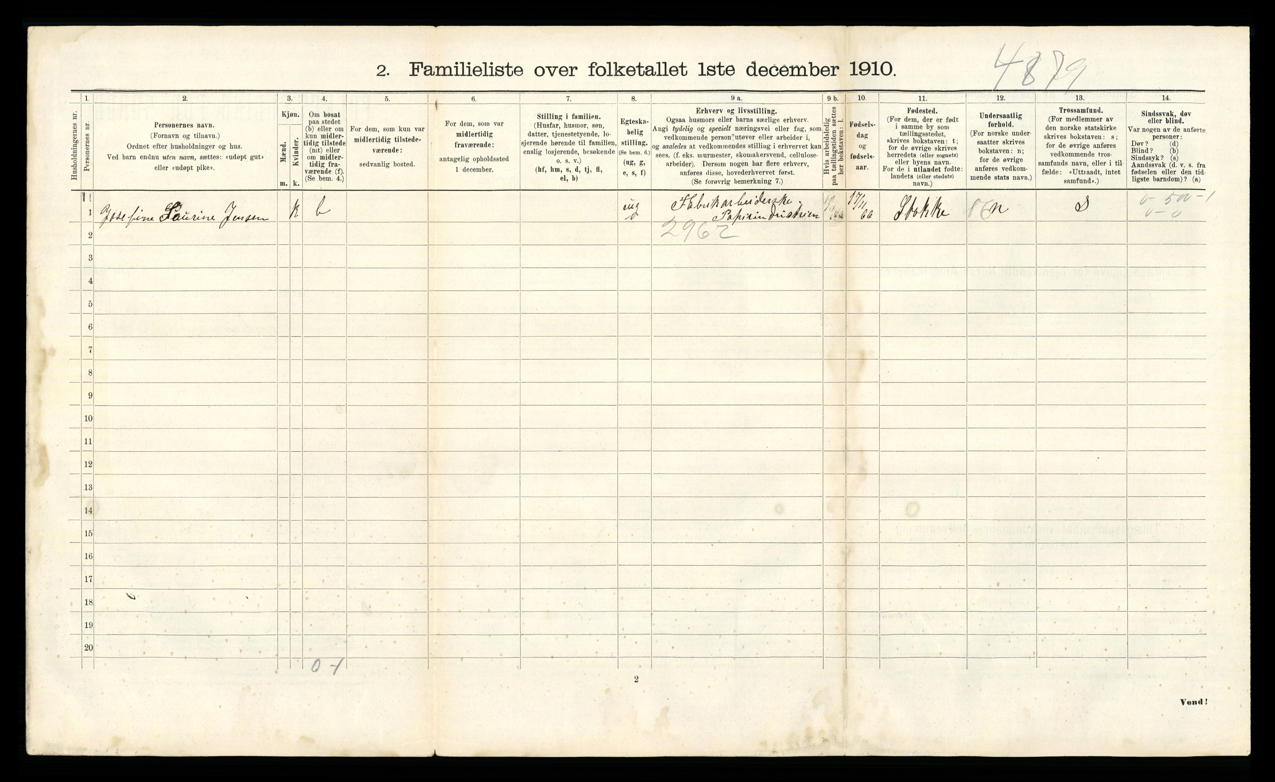 RA, 1910 census for Tønsberg, 1910, p. 3148