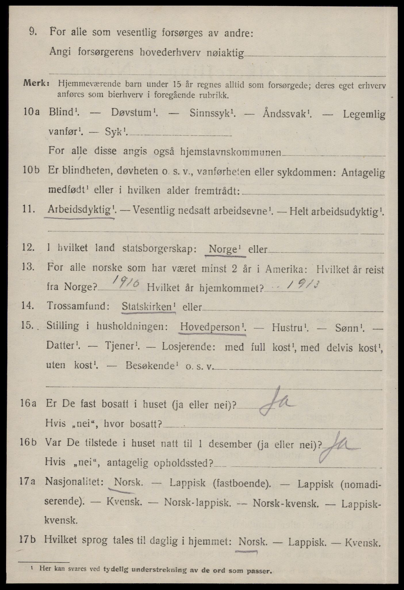 SAT, 1920 census for Strinda, 1920, p. 22219