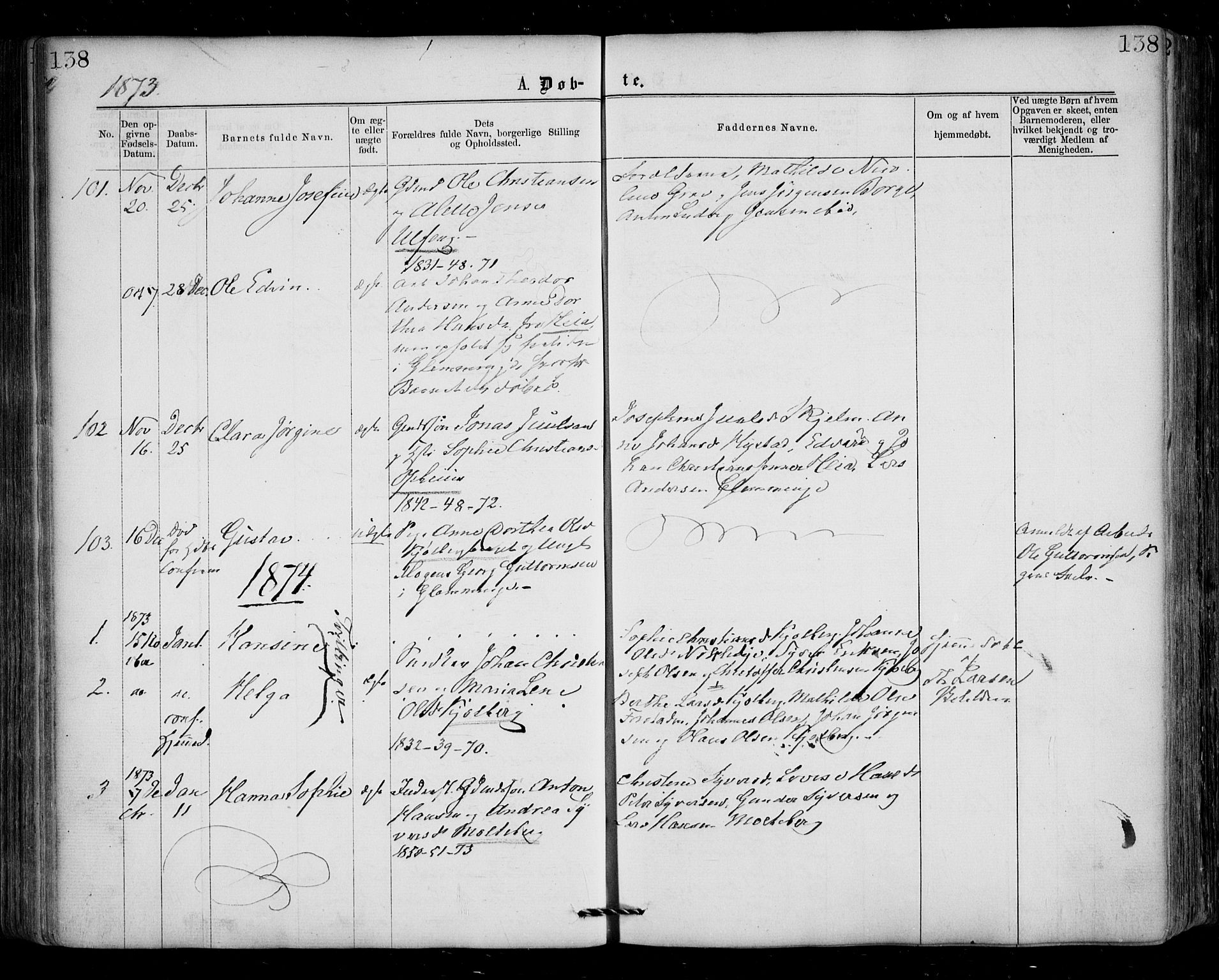 Borge prestekontor Kirkebøker, SAO/A-10903/F/Fa/L0006: Parish register (official) no. I 6, 1861-1874, p. 138