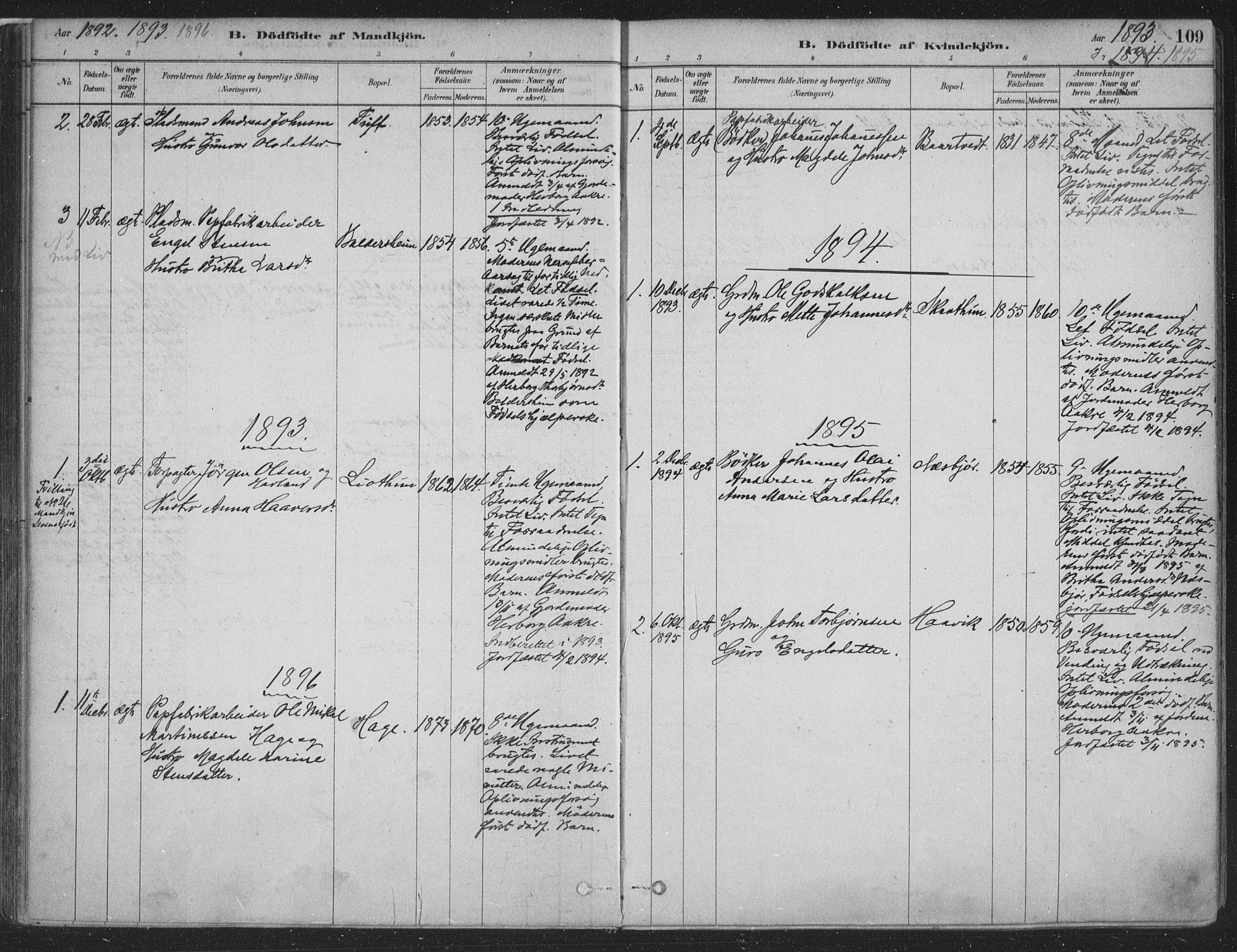 Fusa sokneprestembete, SAB/A-75401/H/Haa: Parish register (official) no. D 1, 1880-1938, p. 109