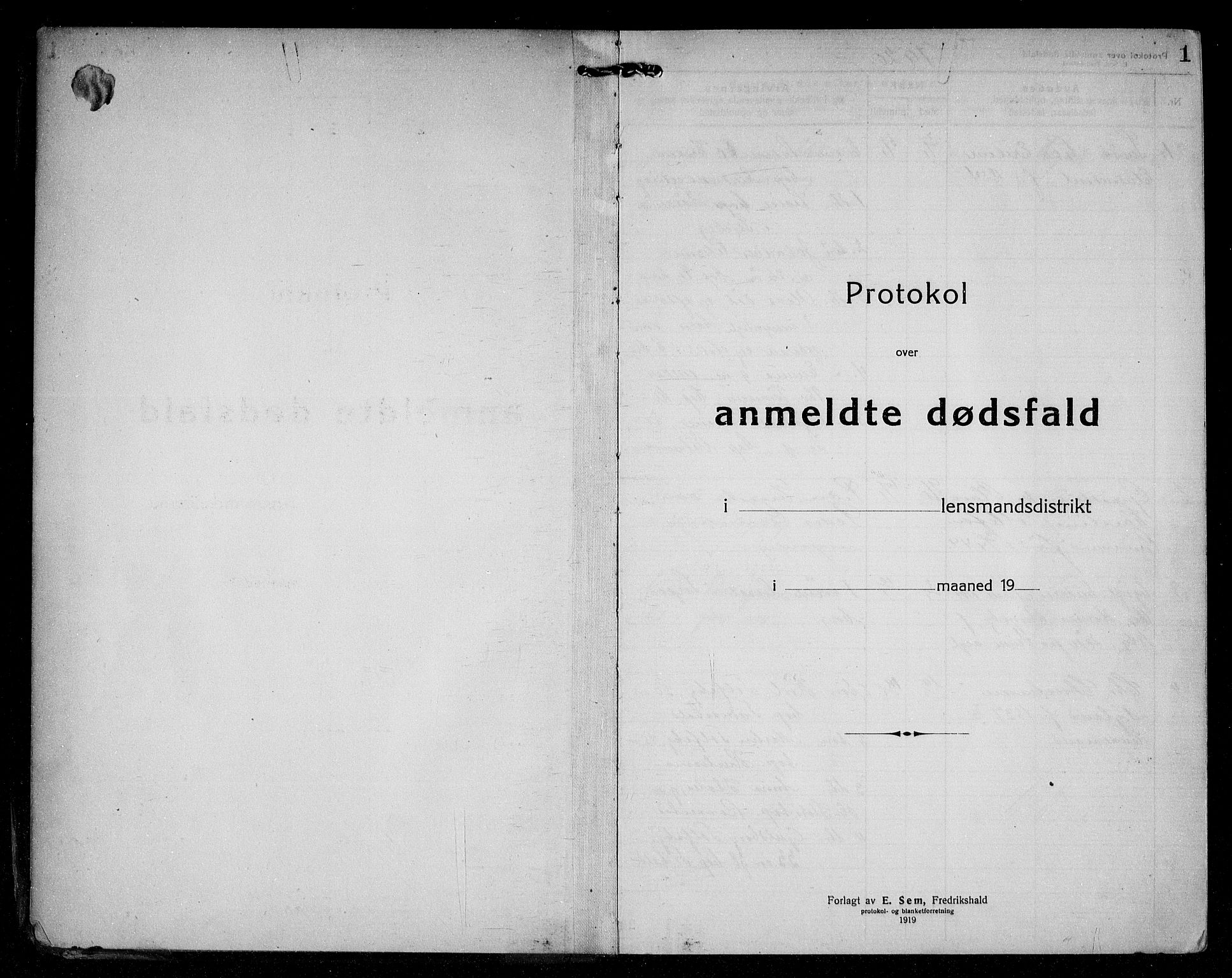 Rakkestad lensmannskontor, AV/SAO-A-10004/H/Ha/Haa/L0004: Dødsanmeldelsesprotokoll, 1920-1931, p. 1