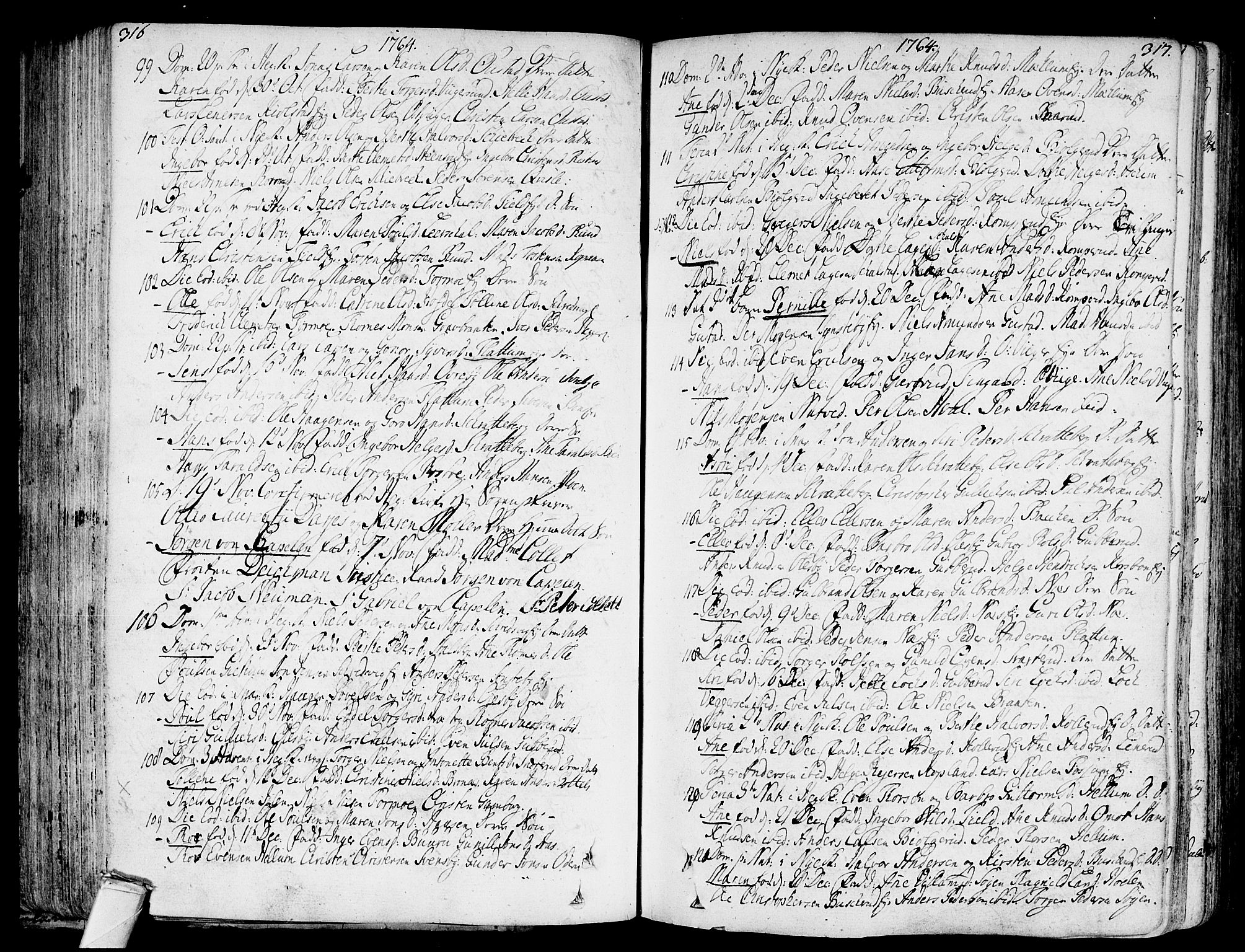 Modum kirkebøker, AV/SAKO-A-234/F/Fa/L0002: Parish register (official) no. 2, 1741-1782, p. 316-317