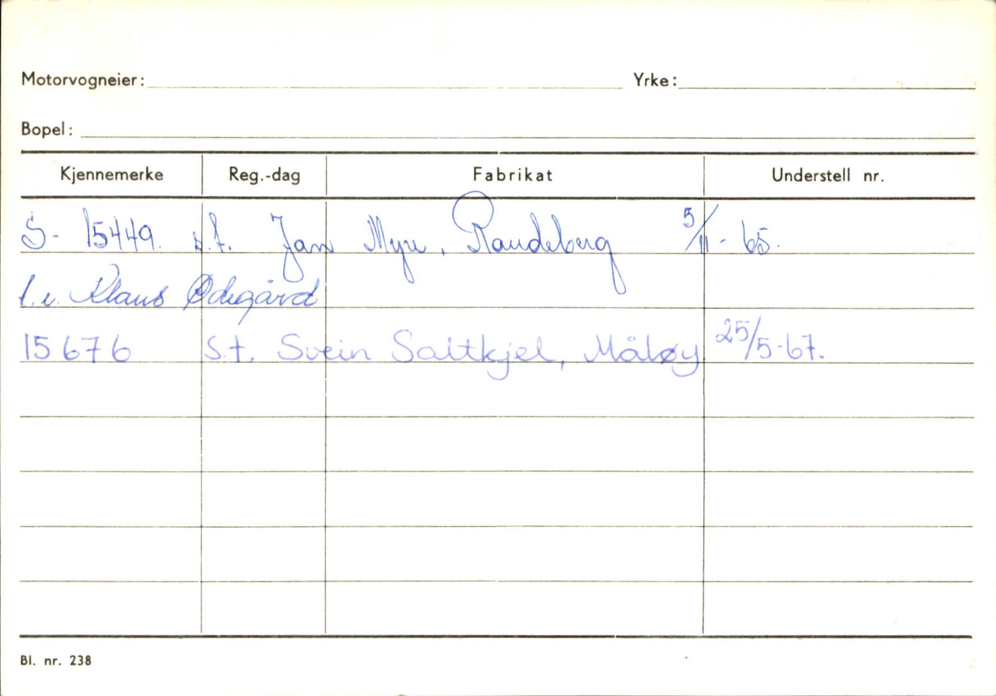 Statens vegvesen, Sogn og Fjordane vegkontor, AV/SAB-A-5301/4/F/L0144: Registerkort Vågsøy A-R, 1945-1975, p. 565